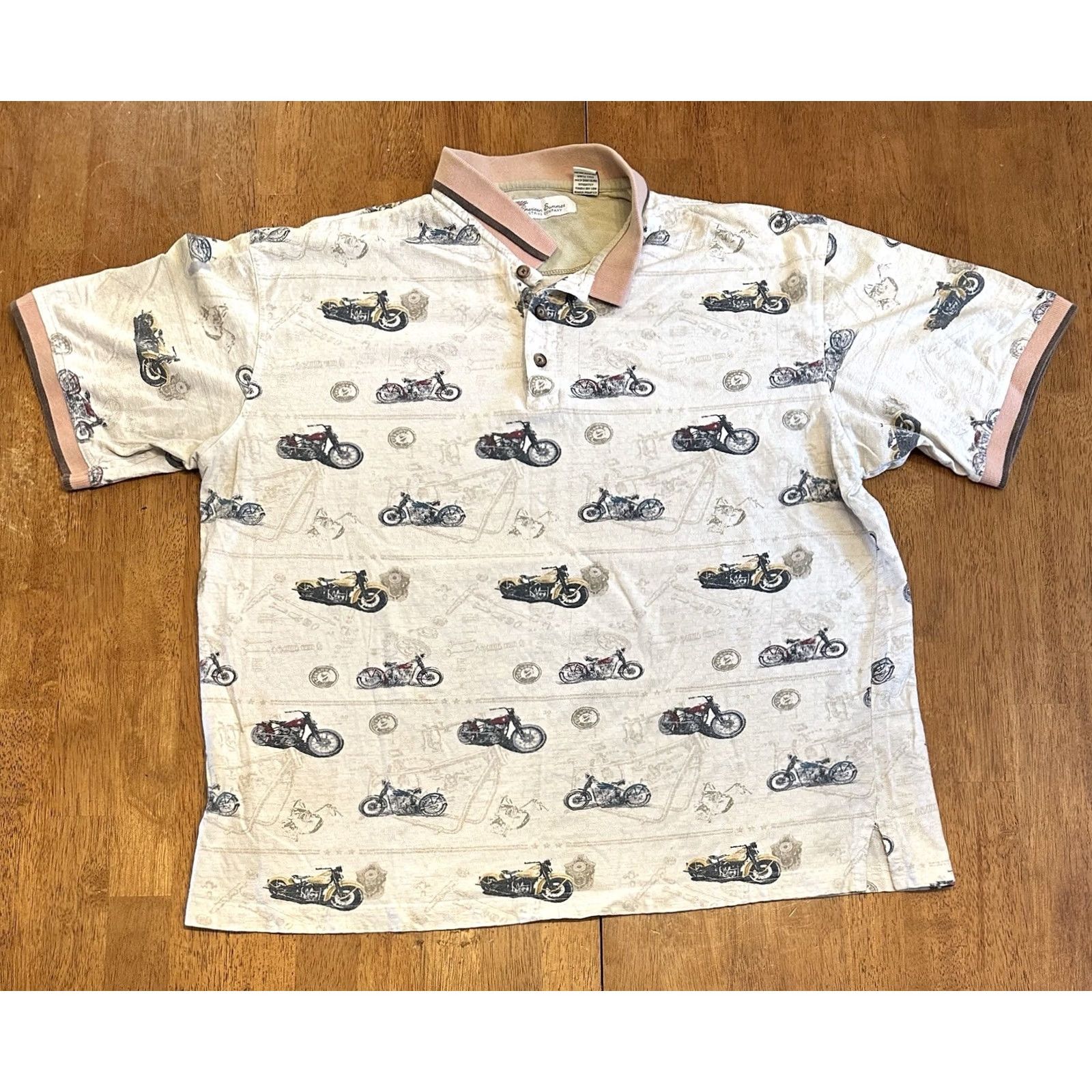 Vintage VINTAGE American Summer Polo Shirt Motorcycle Biker XL White Men Size US XL / EU 56 / 4 - 2 Thumbnail