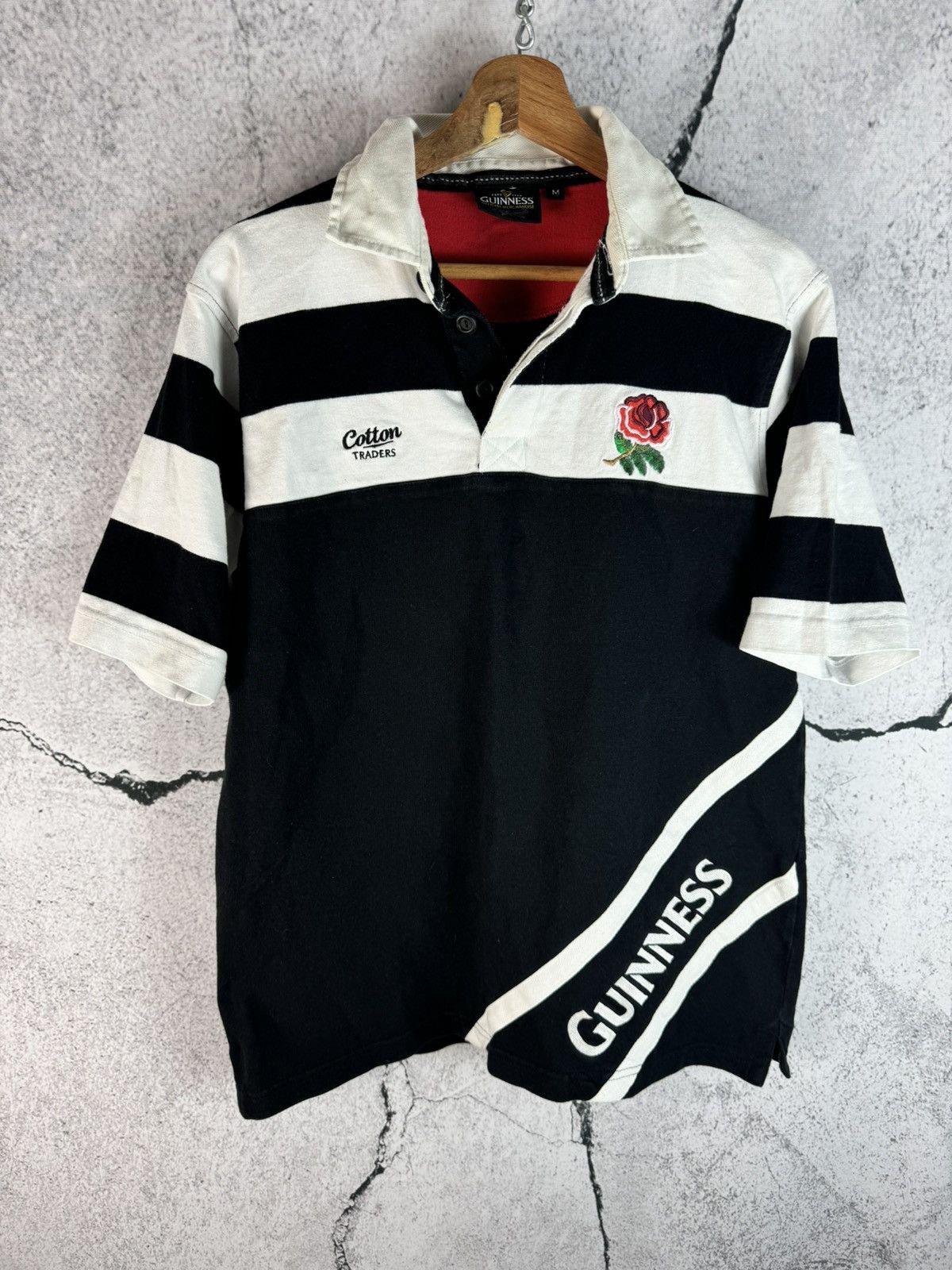 Cotton Traders Vintage England Rugby Cotton Traders Guiness Polo Jersey Size US M / EU 48-50 / 2 - 1 Thumbnail