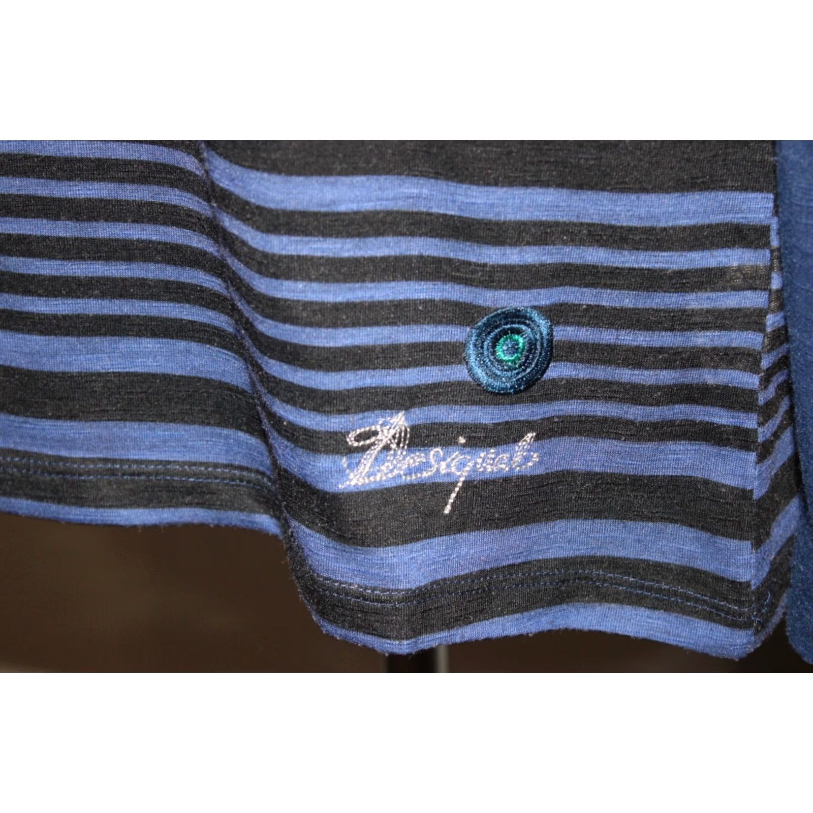 Desigual Desigual Shirt Womens L Blue Cotton Blend Long Sleeve T-Shirt 37T2637 Size L Womens Size L / US 10 / IT 46 - 2 Thumbnail