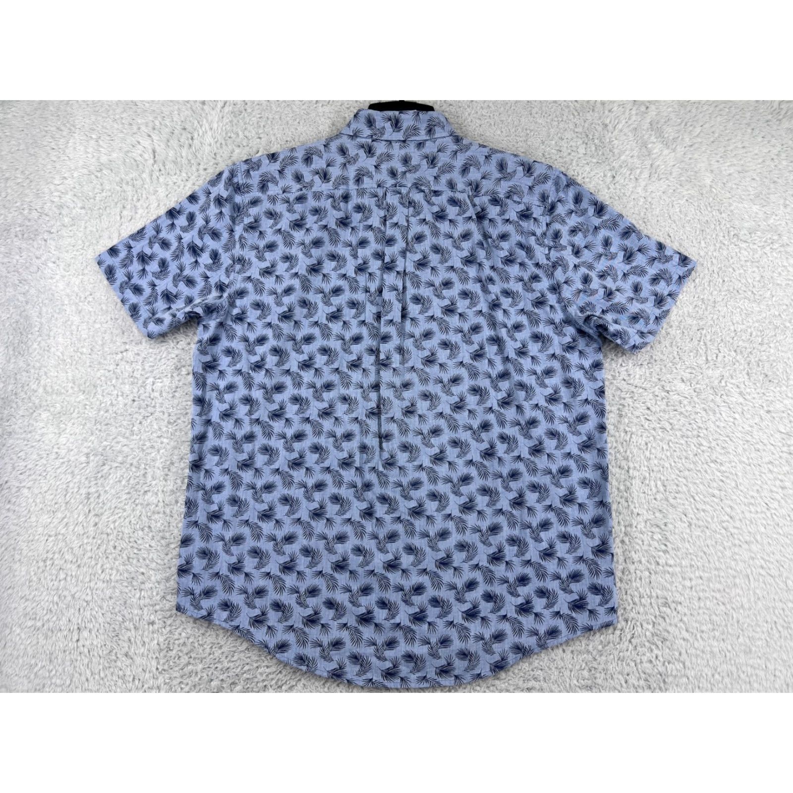 Lands' End Lands' End Shirt Mens Large Blue Palm Leaf Pattern Hawaiian Cotton Button Up Shirt Men Size US L / EU 52-54 / 3 - 2 Thumbnail