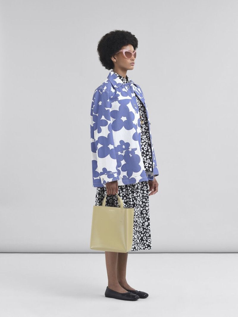 Marni o1f1d3z0326 Dillies Print Gabardine Chore Jacket Blue/White Size XL / US 12-14 / IT 48-50 - 6 Thumbnail
