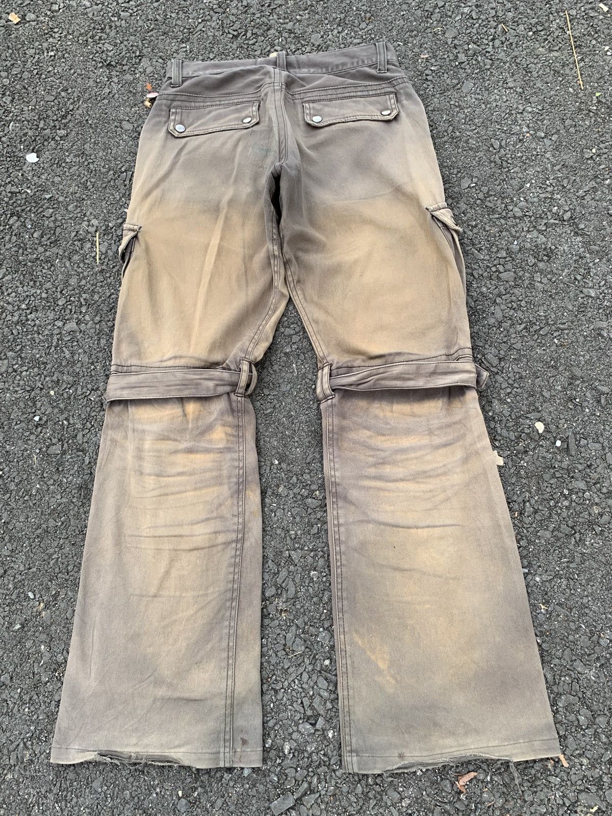 Tornado Mart TRASHER💥FLARE SEMANTIC DESIGN BONDAGE SUNFADED DISTRESSED Size US 28 / EU 44 - 4 Thumbnail