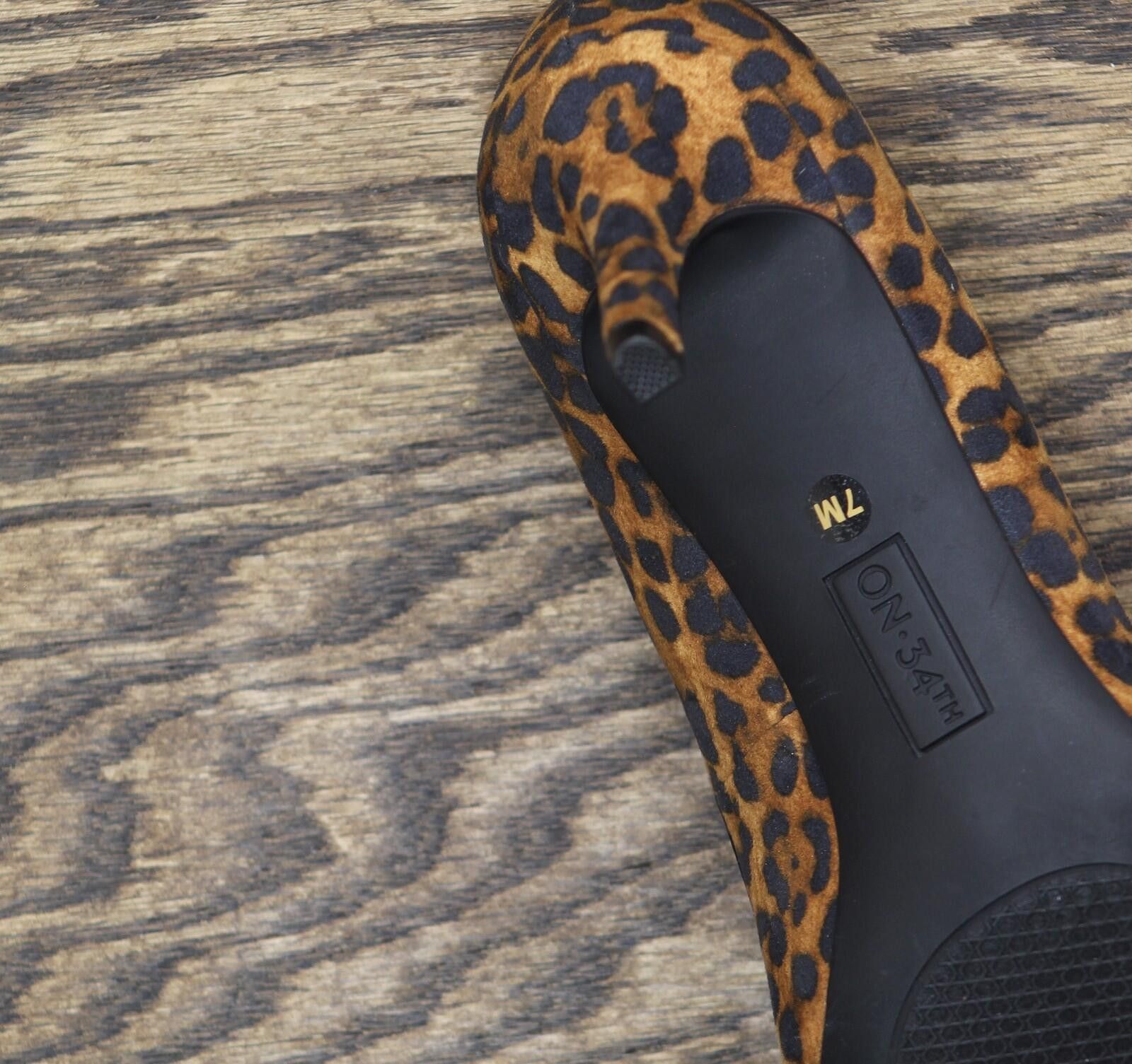 Other Nwt On 34th Pointed-toe Slip On Pumps Leopard Microsuede 7m Size US 7 / IT 37 - 8 Thumbnail