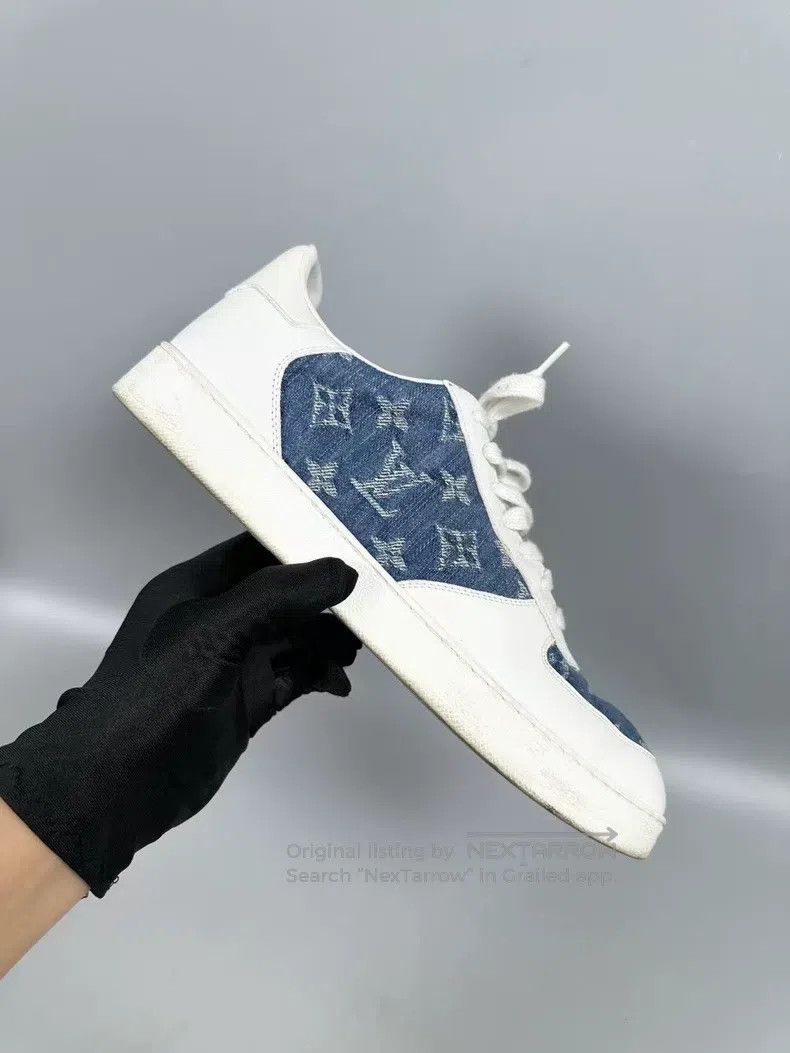 Louis Vuitton Louis Vuitton White and blue denim denim board shoes Size US 7 / EU 40 - 5 Thumbnail