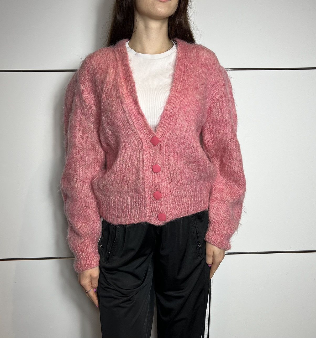 Other Mohair Cardigan Vintage wool sweater Size M / US 6-8 / IT 42-44 - 1 Thumbnail