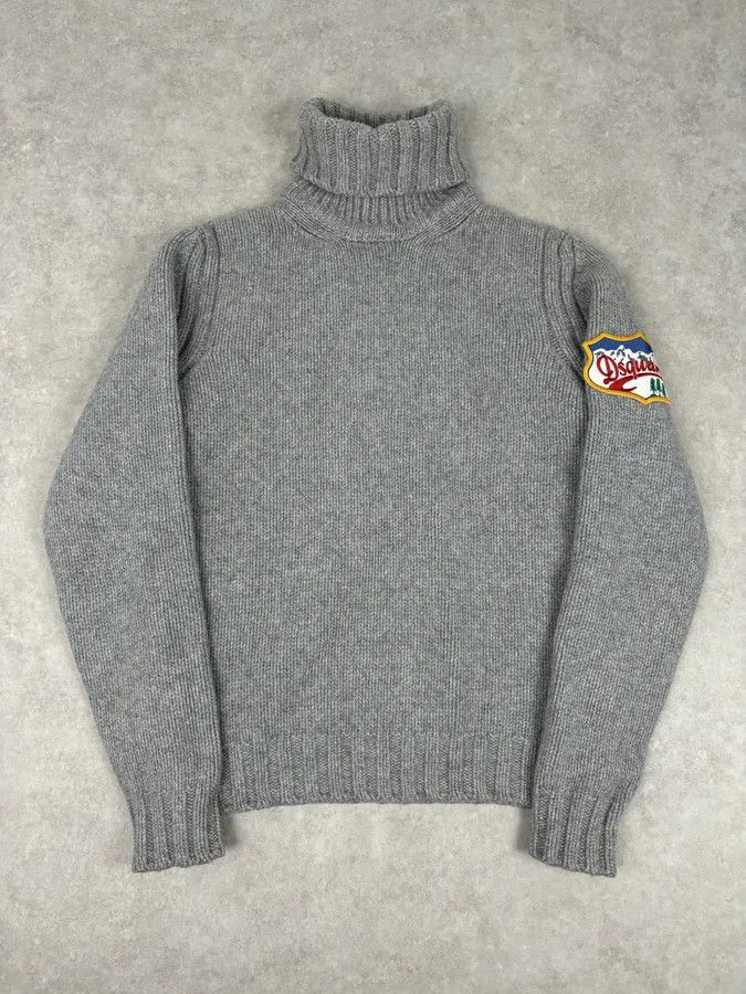 Dsquared2 AW2007 Dsquared2 Grey Wool Embroidered Patch Turtleneck Size US S / EU 44-46 / 1 - 1 Thumbnail