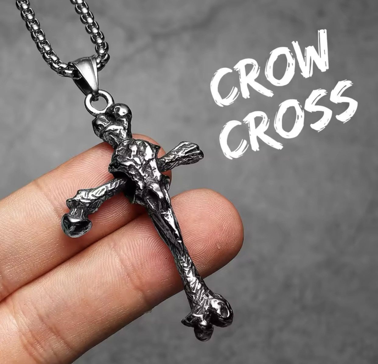 Other Crow Bone Cross Stainless Steel Amulets Pendant Chain Size ONE SIZE - 7 Thumbnail