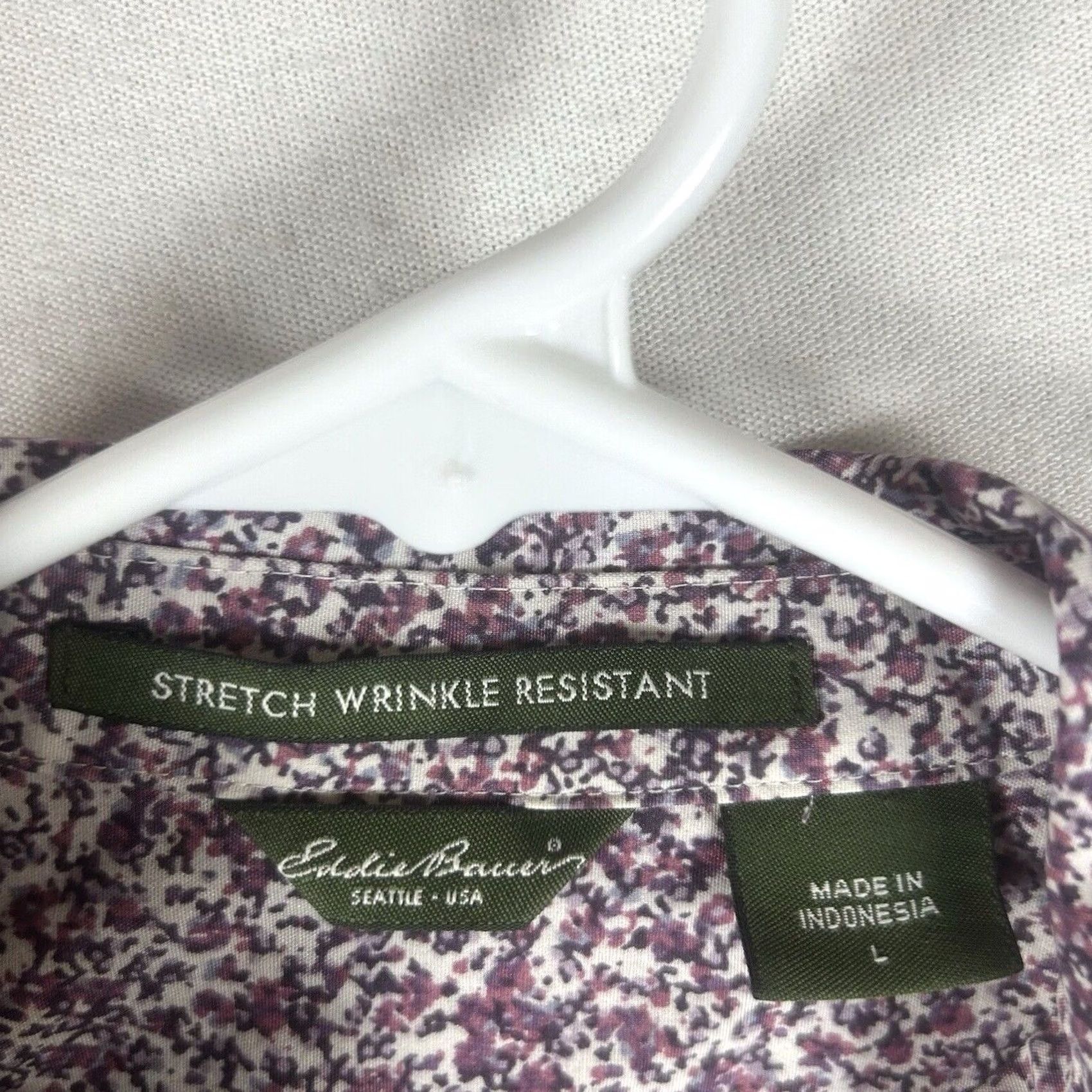 Eddie Bauer Eddie Bauer Button-Up Shirt Womens L Purple Stretch Wrinkle Resistant Casual Shirt Size L / US 10 / IT 46 - 3 Thumbnail