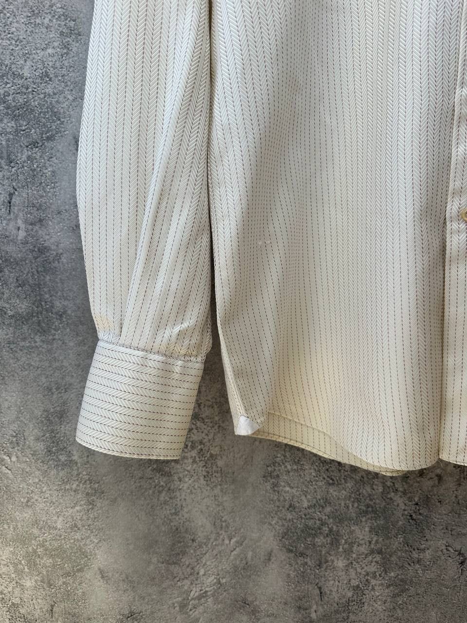 Pal Zileri × Vintage Pal Zileri Sartoriale Vintage Striped Button Up Shirt Beige Size US L / EU 52-54 / 3 - 7 Thumbnail
