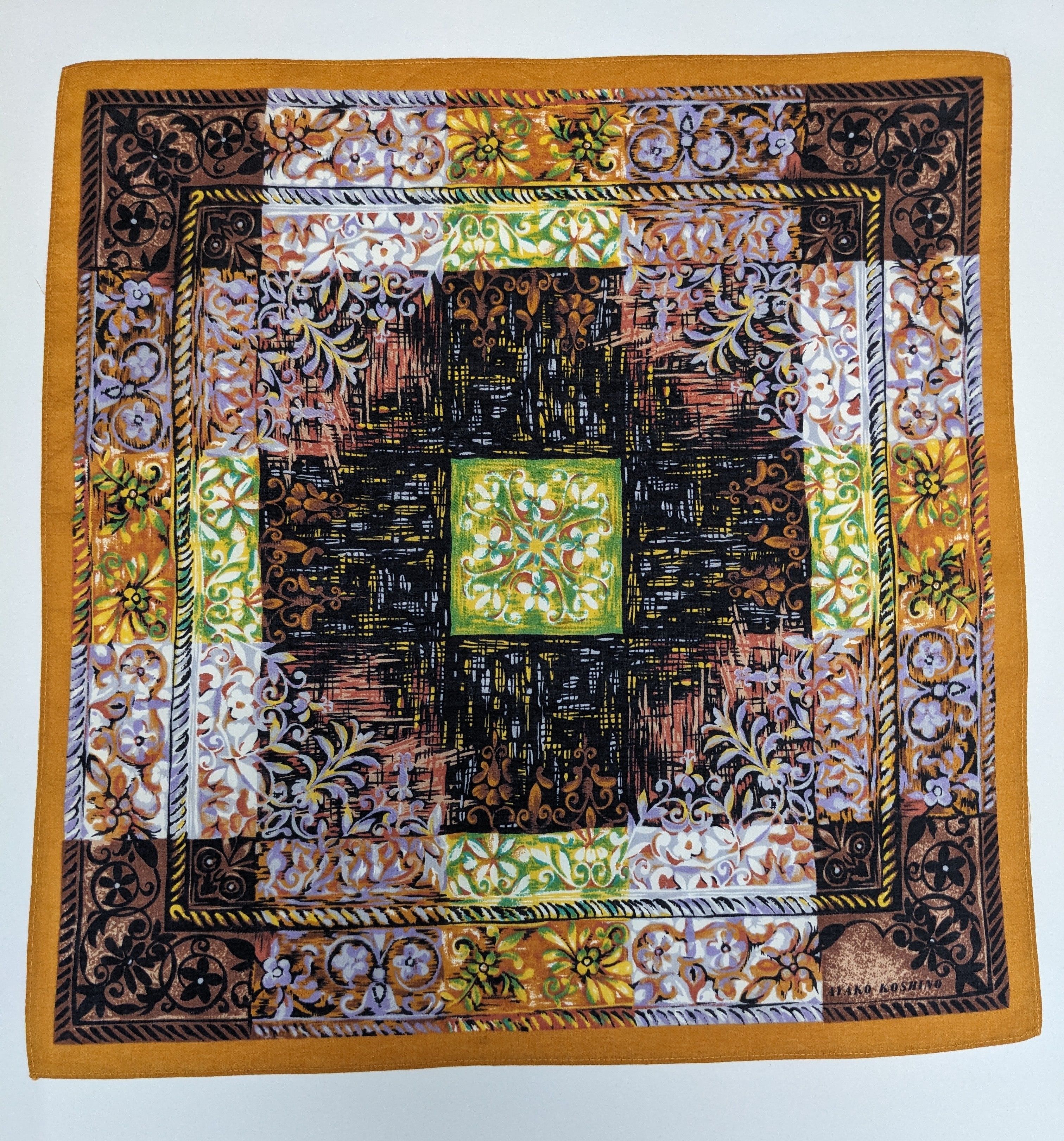 Japanese Brand AYAKO KOSHINO JAPANESE DESIGNER FLORA PATCHWORK HANDKERCHIEF Size ONE SIZE - 3 Thumbnail
