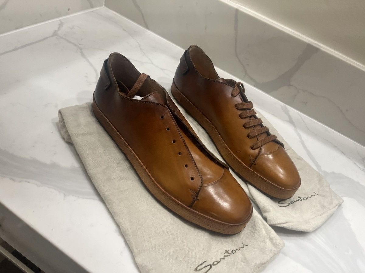 Santoni Leather Santoni Low-Top Sneakers Size US 11 / EU 44 - 1 Thumbnail