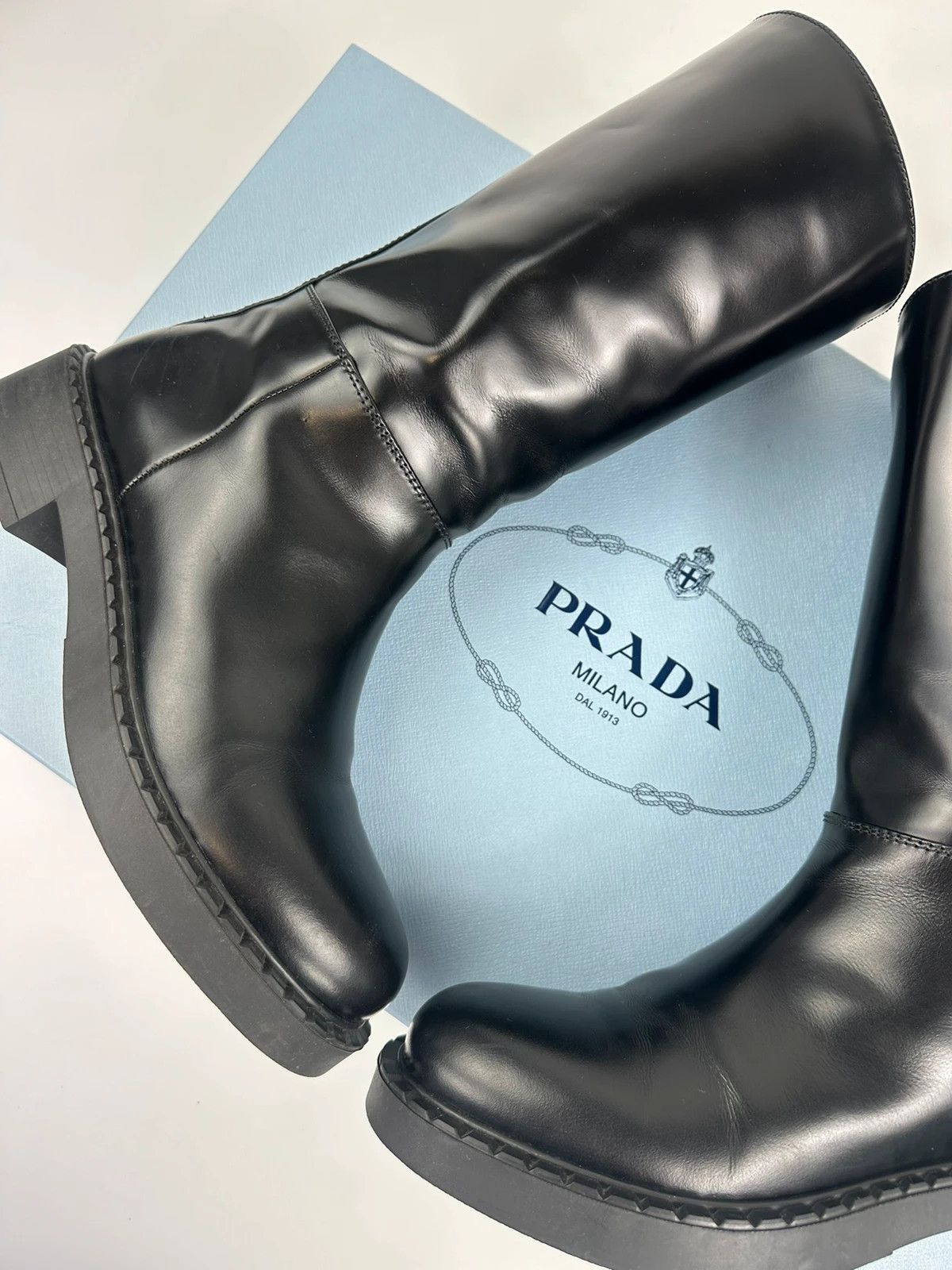 Prada Prada FW2021 Calf Leather Black Boots Vernis Patent Size US 8 / EU 41 - 13 Thumbnail