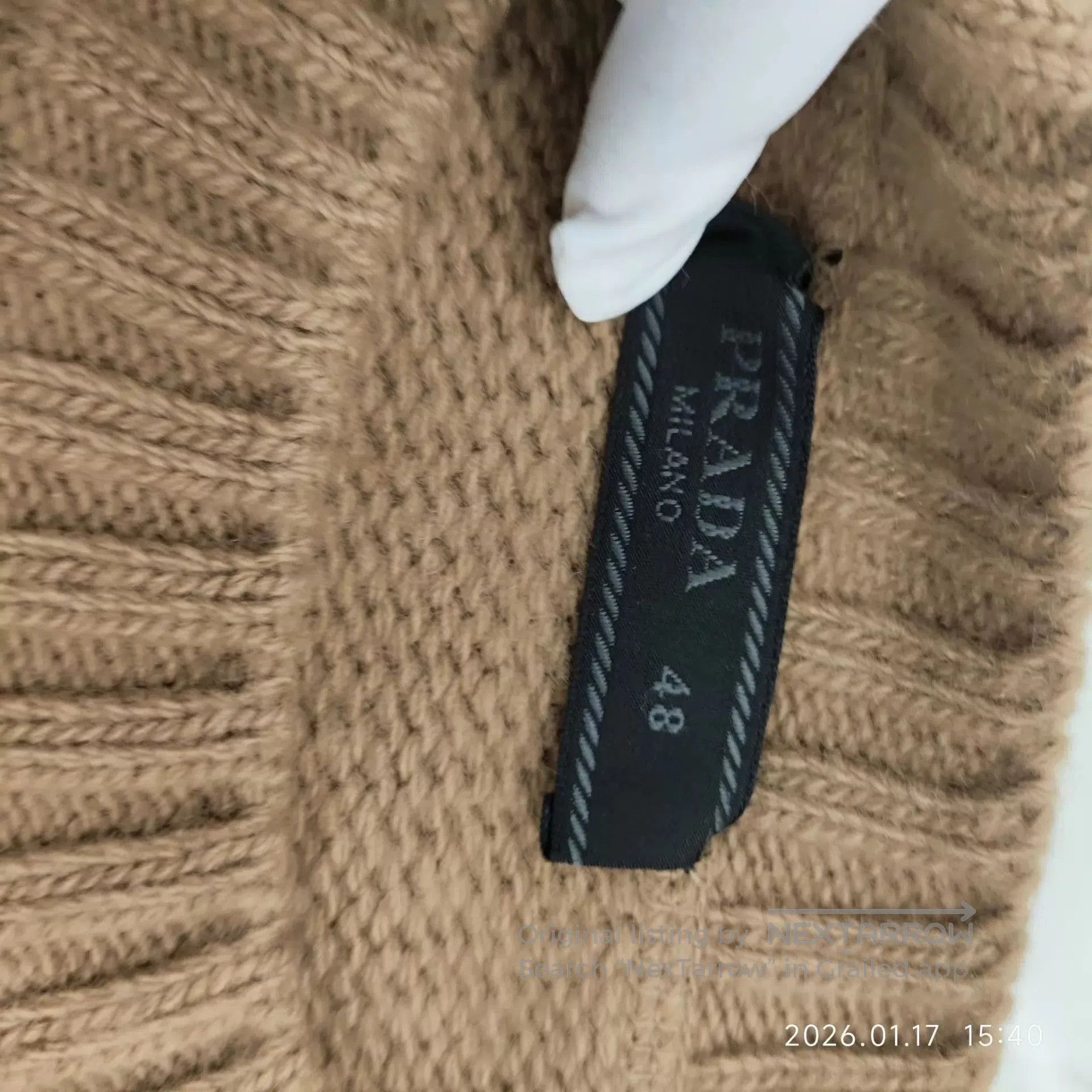 Prada Beige Crewneck Sweater with Logo Design. Size US M / EU 48-50 / 2 - 2 Thumbnail