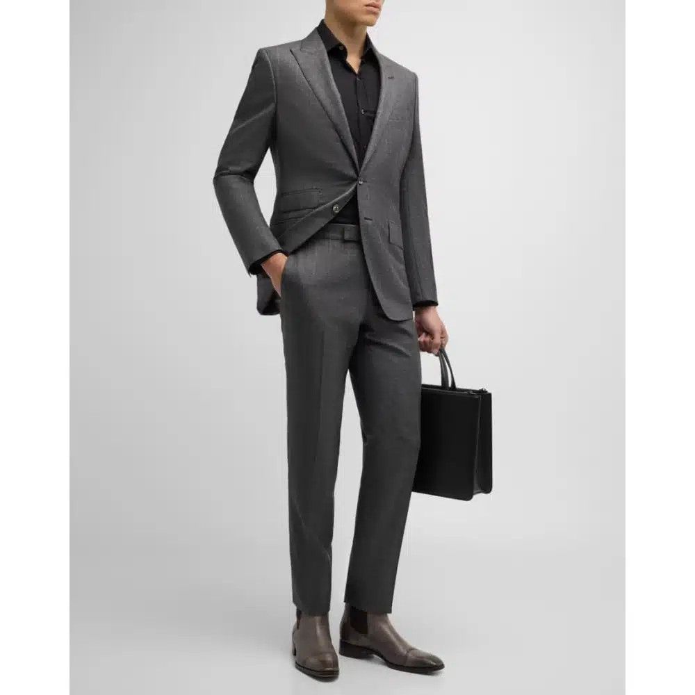 Tom Ford o1loc1c0425 2LYP01 Prince Of Wales O’connor Suit in Gray Size US L / EU 52-54 / 3 - 1 Thumbnail