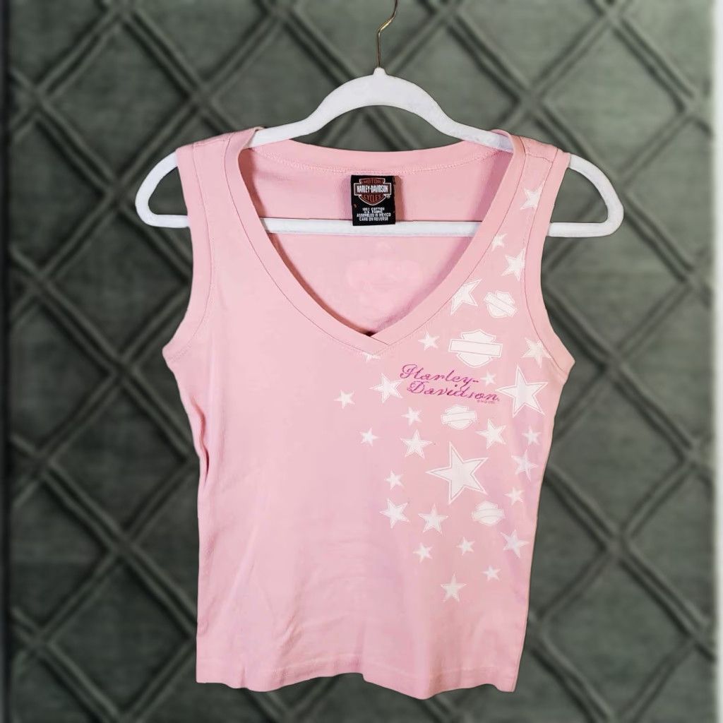 Harley Davidson Harley-Davidson Tank Top Womens Pink Stars S Small, New Orleans, Regular, Tank, Shirt, Harley-Davidson, Women, Pink, Stars, Biker Size S / US 4 / IT 40 - 1 Thumbnail