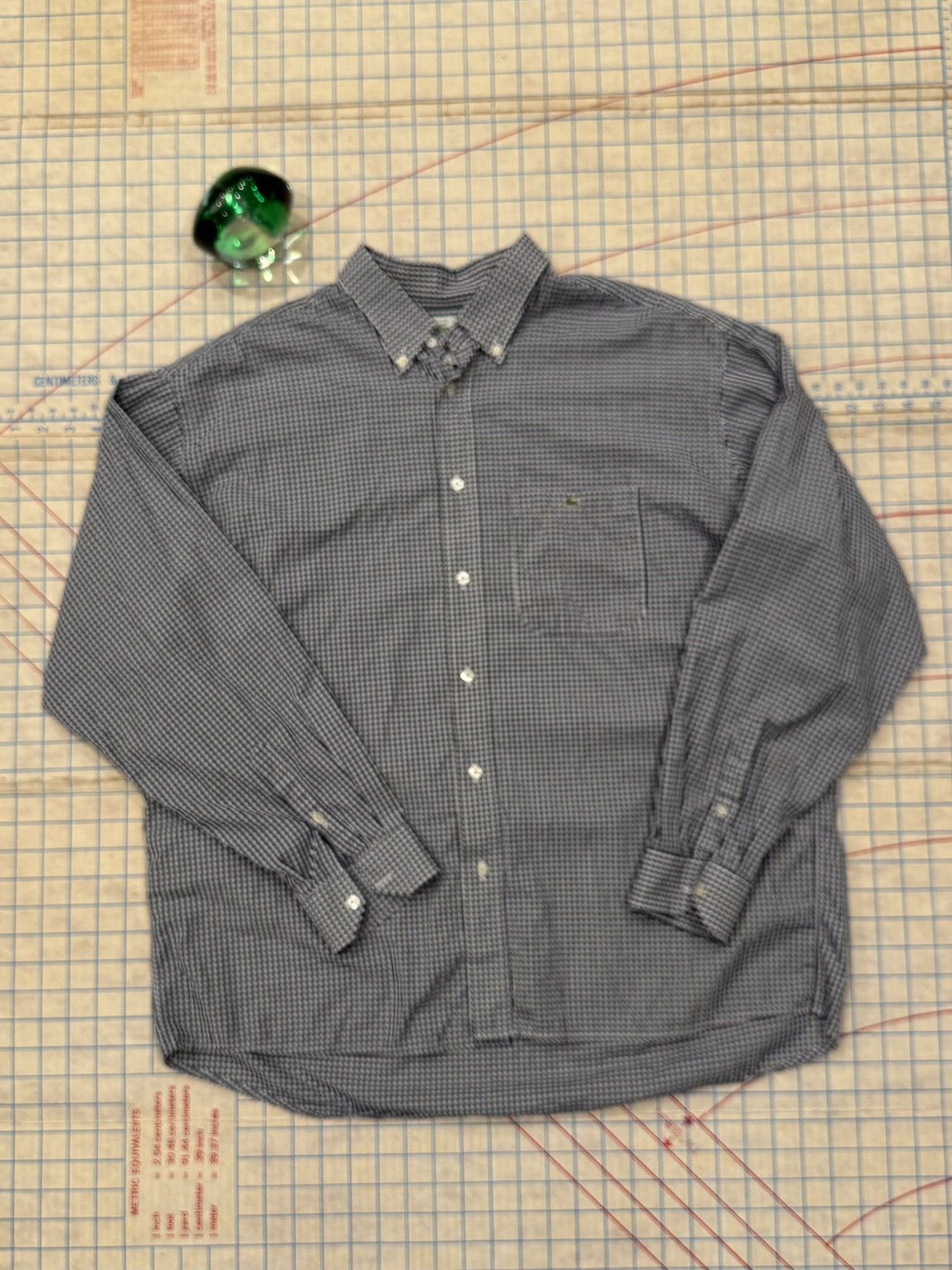 Lacoste Lacoste Gingham Pattern Button Up Shirt Made In France 44 Size US XL / EU 56 / 4 - 5 Thumbnail