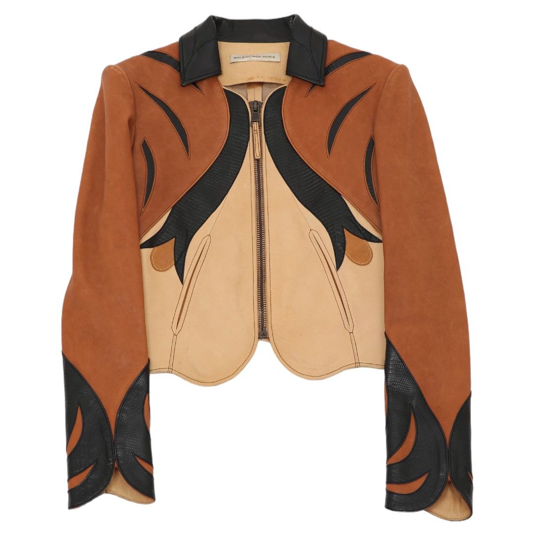 image of Balenciaga Ghesquiere Resort 2010 Leather Jacket in Brown, Women's (Size Small)