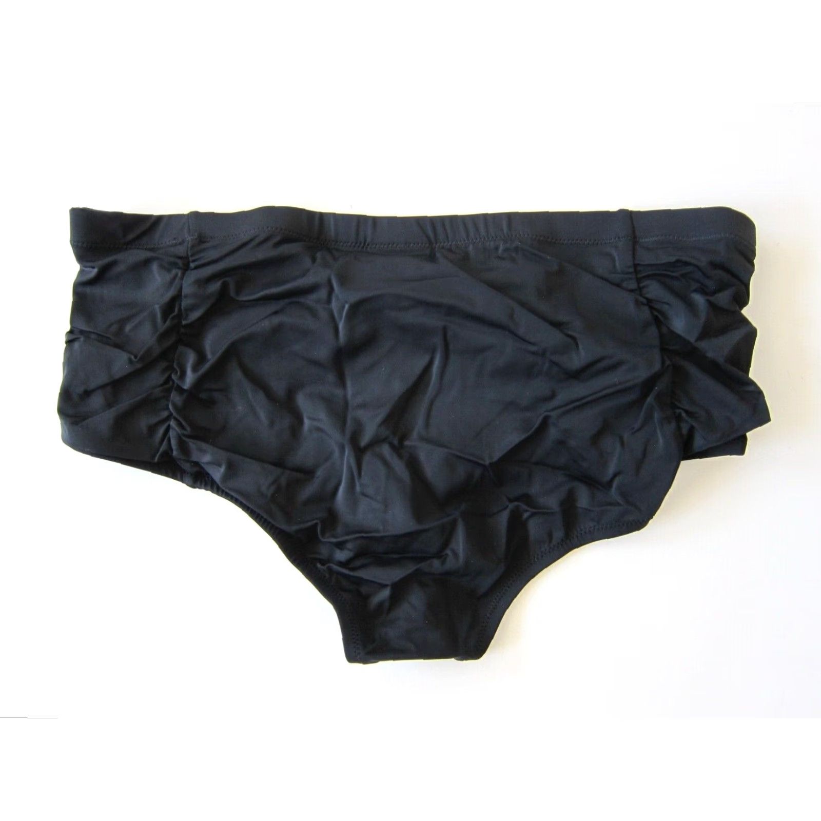 Vintage Jaclyn Smith Bottoms | Women 16 | Black Ruched Slimming High Rise Waist Bottoms | New Without Tags Women's Swim Bottoms 16 Black Size 38" / US 16 / IT 52 - 2 Thumbnail