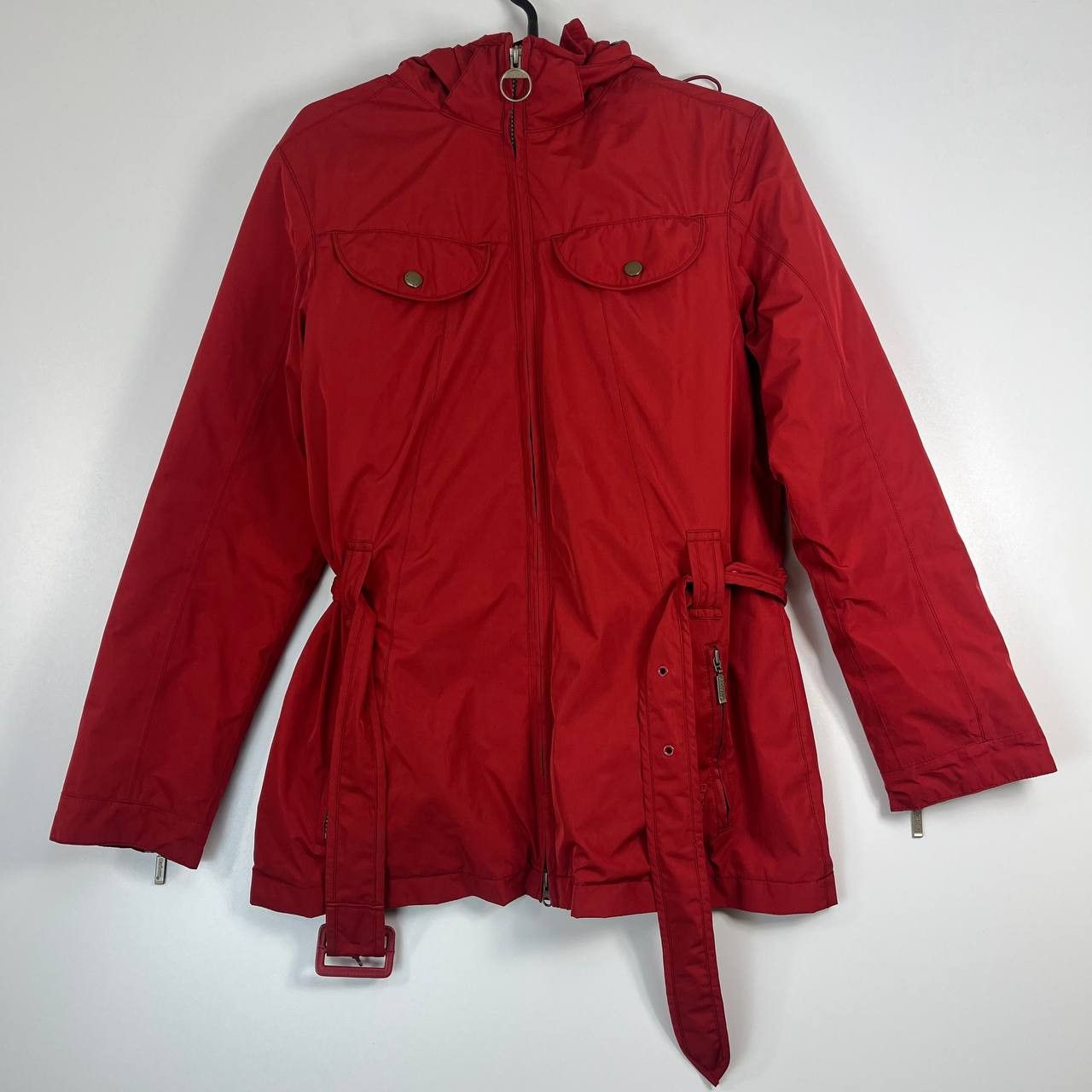 Barbour Barbour Womens Waterproof Hooded Jacket Red Belted Size 38 Size M / US 6-8 / IT 42-44 - 1 Thumbnail