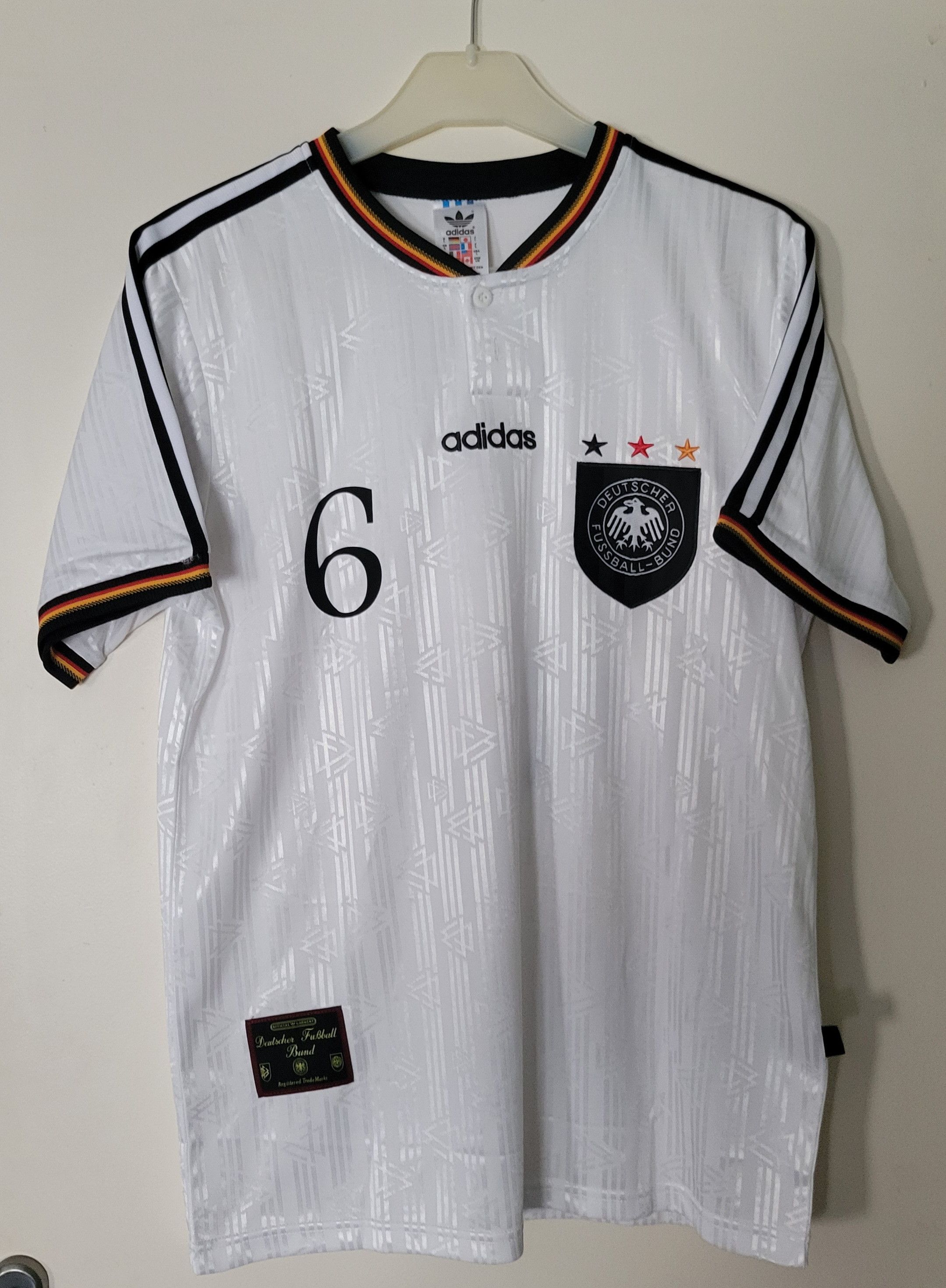 Other Sammer 6 Germany 1996 Vintage Soccer Jersey Trikot Size US L / EU 52-54 / 3 - 3 Thumbnail
