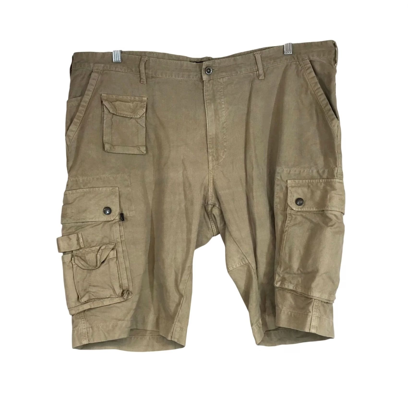 Vintage KAKADU MEN'S 42 BEIGE CARGO SHORTS Cargo Beige Mens 42 Casual Cotton Front Flat Regular Brand KAKADU Size US 42 / EU 58 - 2 Thumbnail