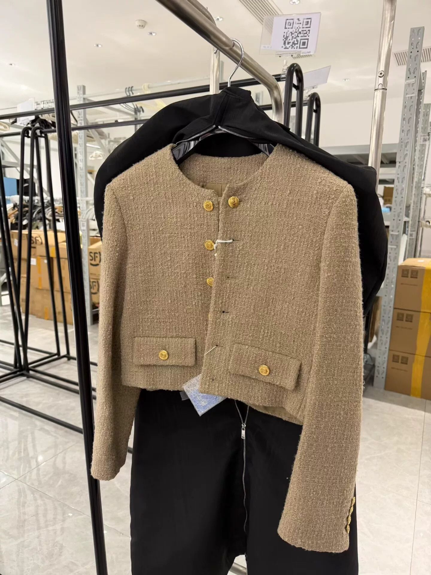 Celine celine classic double-breasted wool short jacket Size L / US 10 / IT 46 - 1 Thumbnail