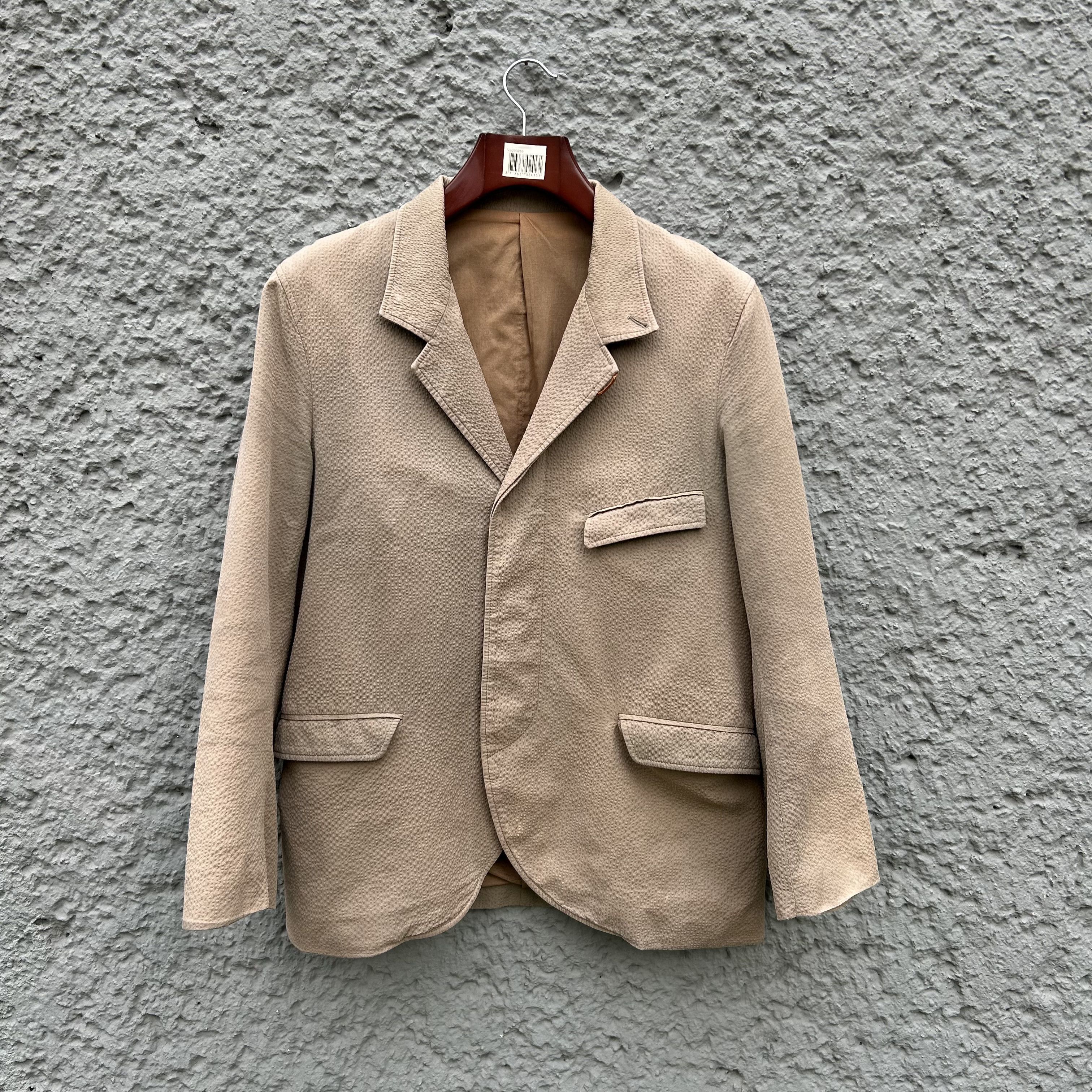 Lemaire Lemaire Beige Brown Light Seersucker Suit Jacket Size 48R - 3 Thumbnail