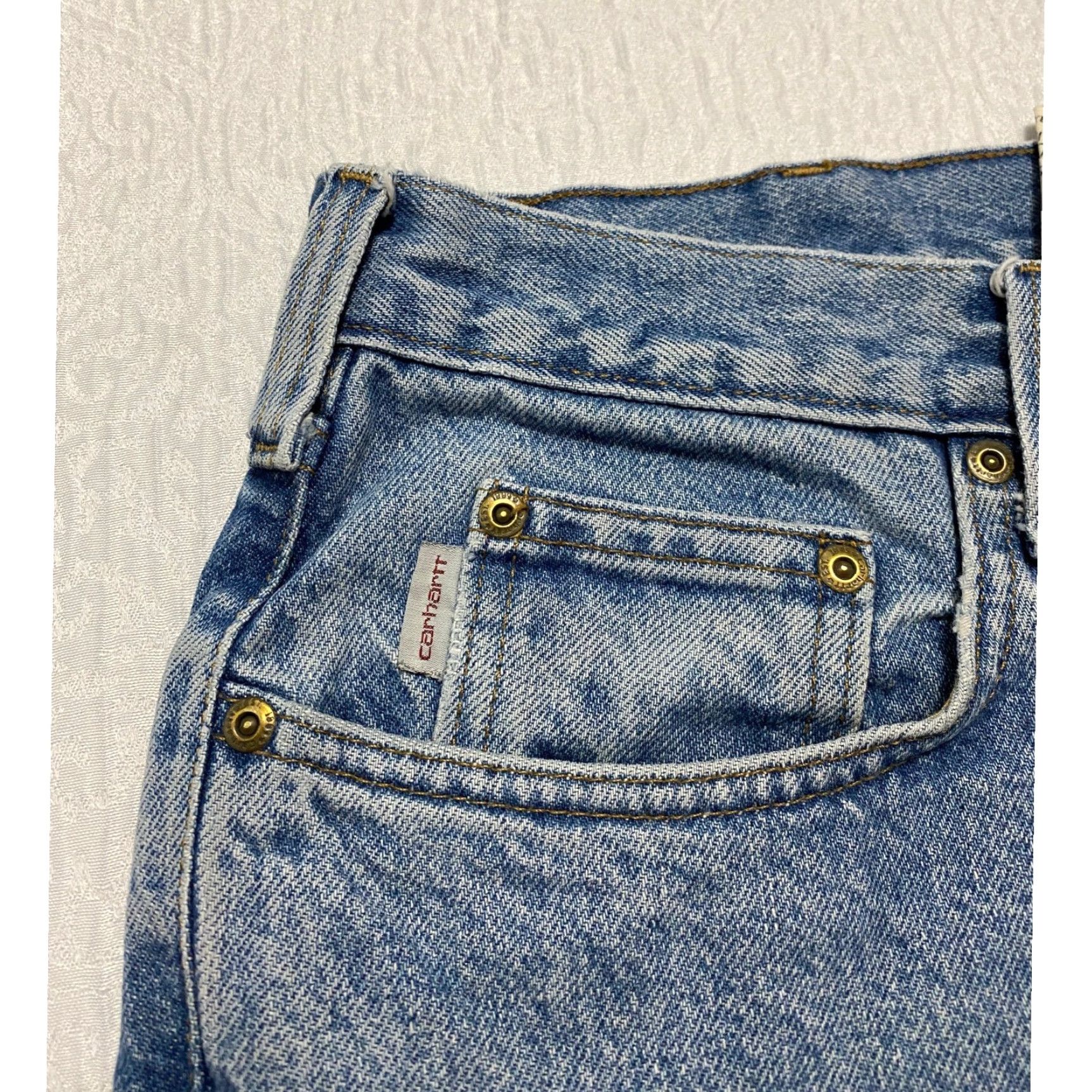 Carhartt Carhartt Jeans 36x34 Men Relaxed Straight Denim Light Blue 5-Pocket Logo Button Zip Cotton Jeans Size US 36 / EU 52 - 3 Thumbnail