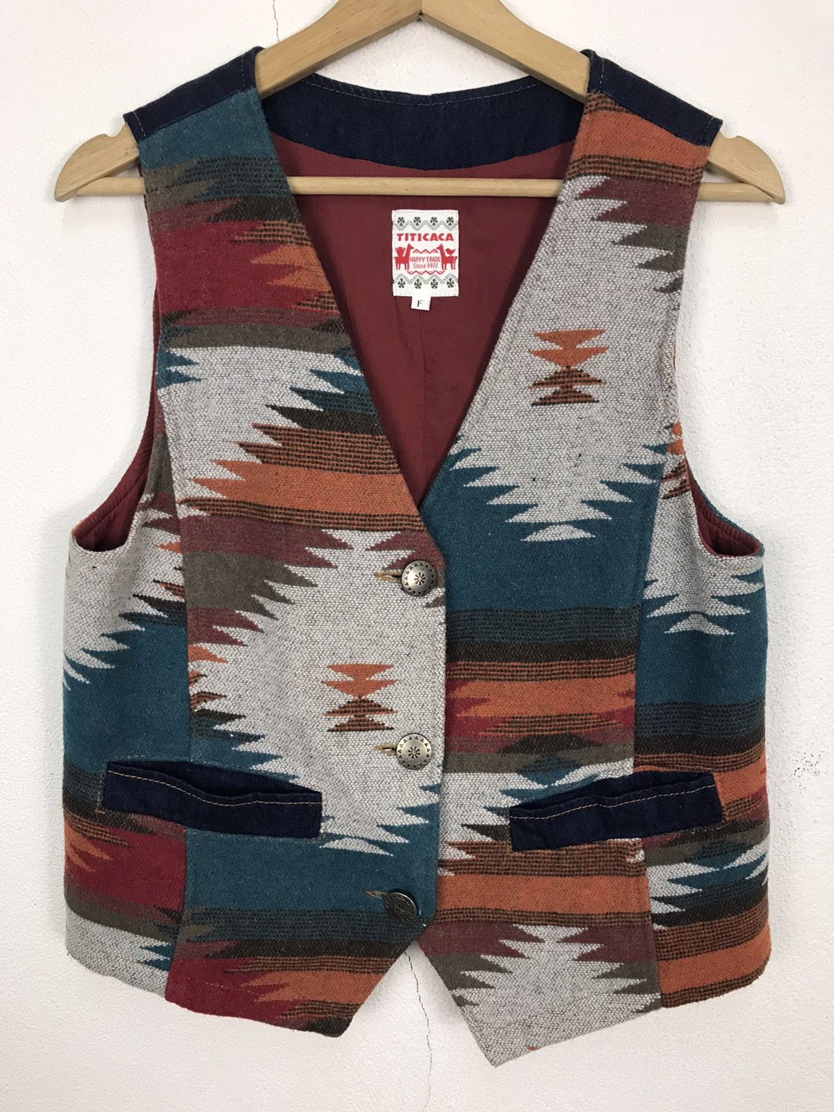 Japanese Brand × Nautica Vintage TITICACA Jacquard Mexican Rug Denim Concho Native Size S / US 4 / IT 40 - 2 Thumbnail