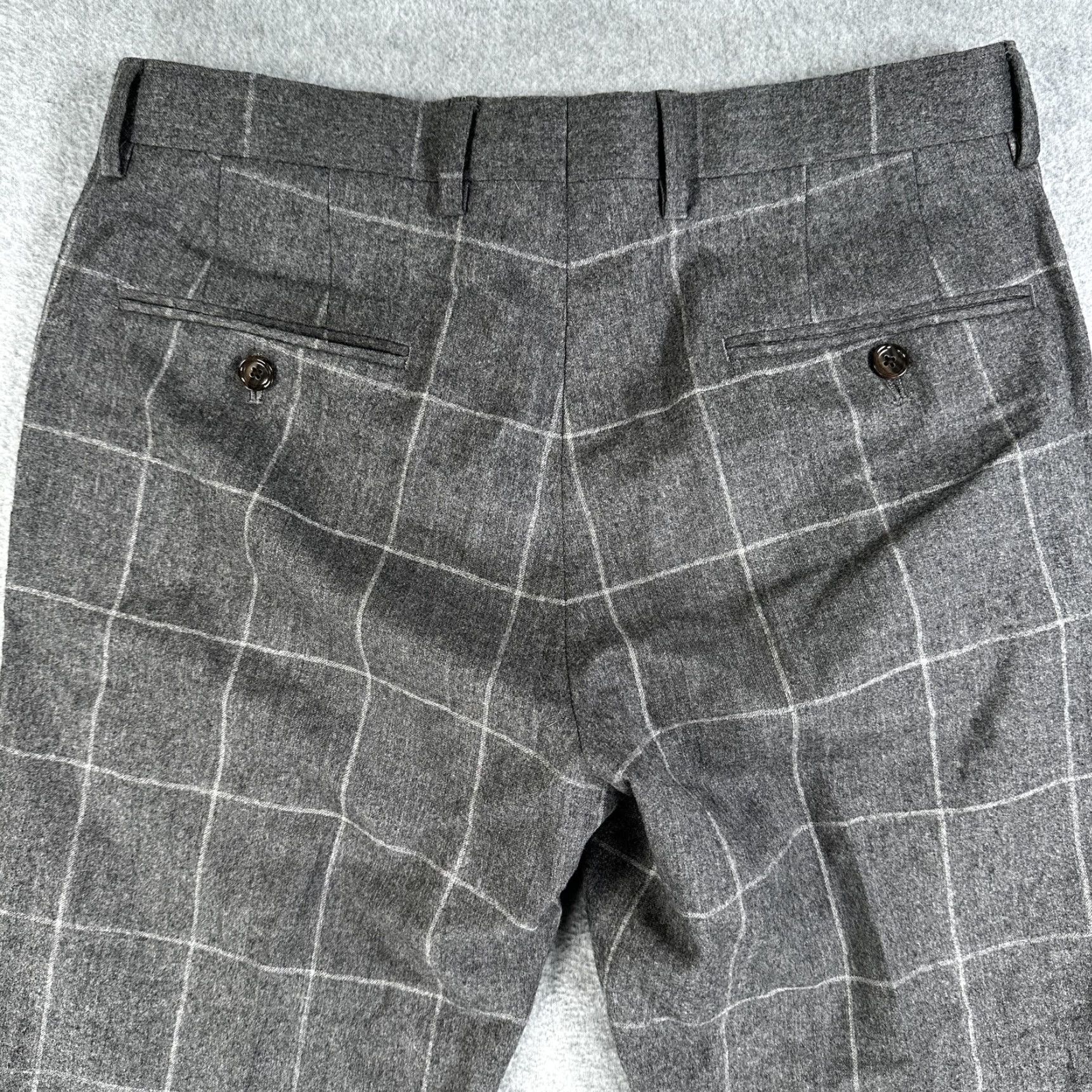 J.Crew J.Crew Ludlow Slim Dress Pants Mens 29x30 Gray Plaid Wool Lined Tapered Leg Size US 29 - 7 Thumbnail