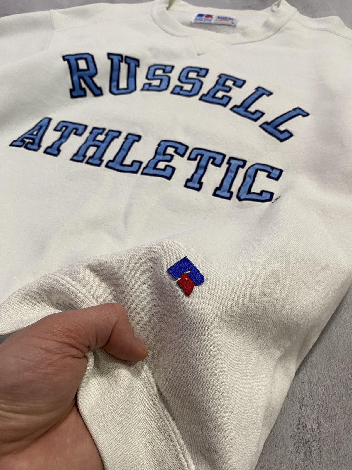 Russell Athletic × Vintage Vintage sweater oversized RUSSELL ATHLETIC BIG LOGO BOXY Size US M / EU 48-50 / 2 - 1 Thumbnail