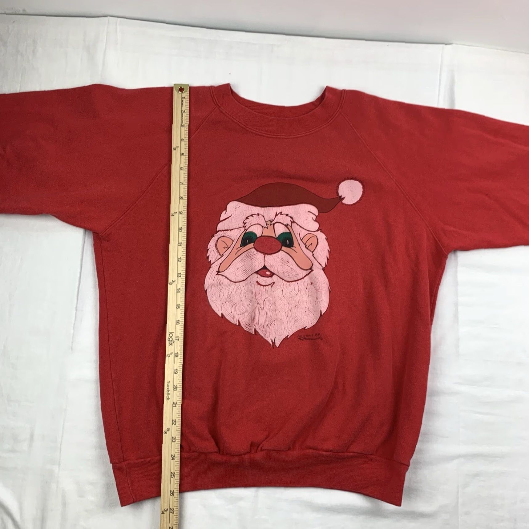 Vintage Vintage Santa Clause Sweatshirt Adult Large Red Christmas Holiday Big Face 90s Size US L / EU 52-54 / 3 - 5 Thumbnail