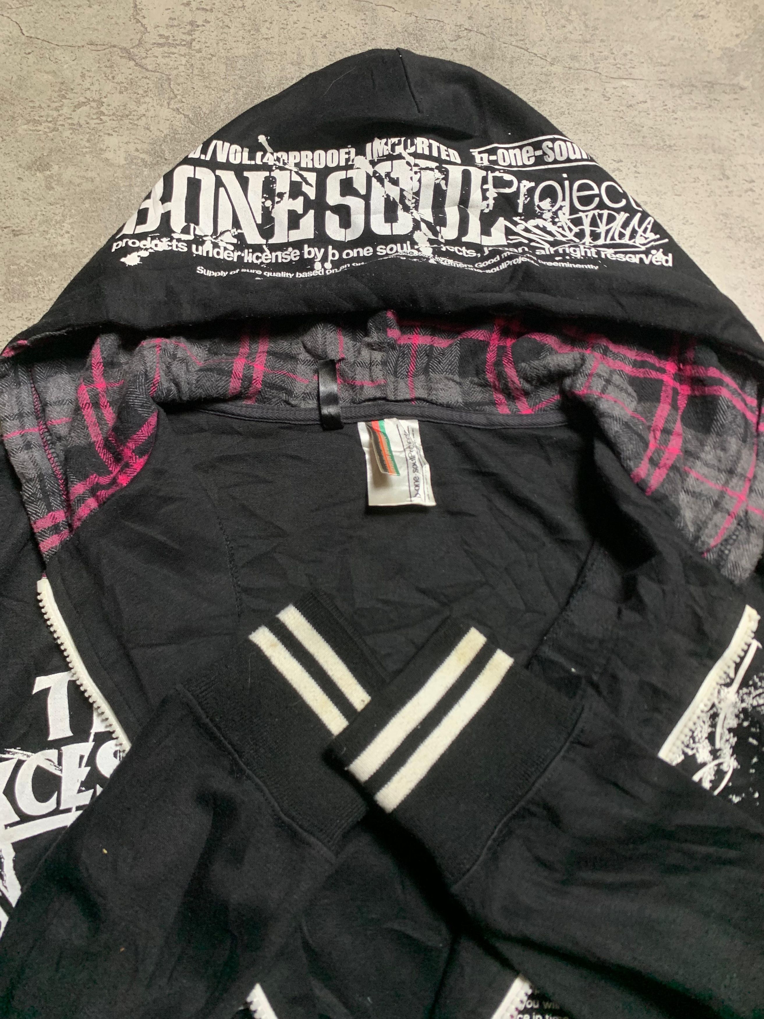Japanese Brand Y2K B One Soul Japanese Poem Punk Style Black Zip Hoodie Size US M / EU 48-50 / 2 - 5 Thumbnail