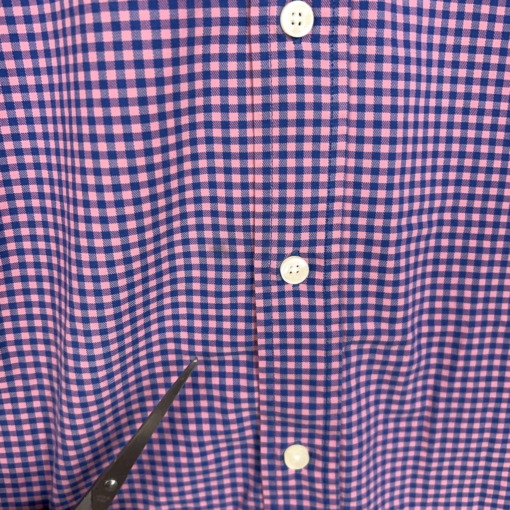 Pinko Turtleson Shirt Mens Large Pink Blue Gingham Button-Down Collar Long Sleeve Shirt Size US L / EU 52-54 / 3 - 5 Thumbnail