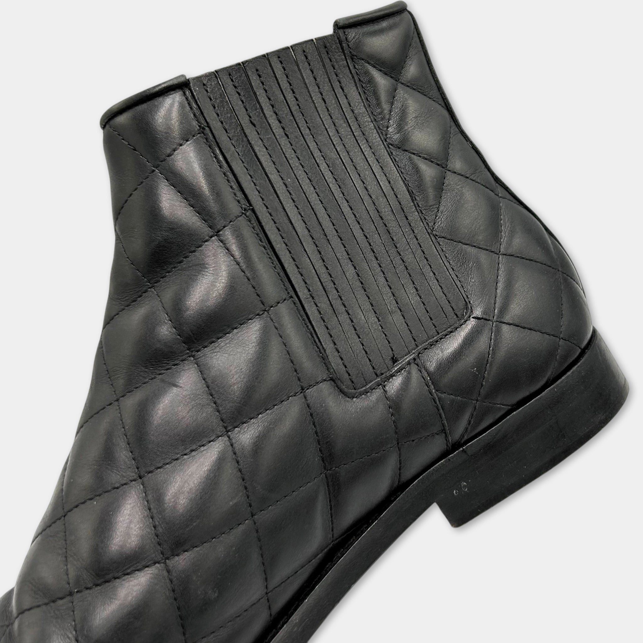 Balmain Balmain Quilted Leather Gold Toe-Cap Chelsea Boots Size US 9 / EU 42 - 5 Thumbnail