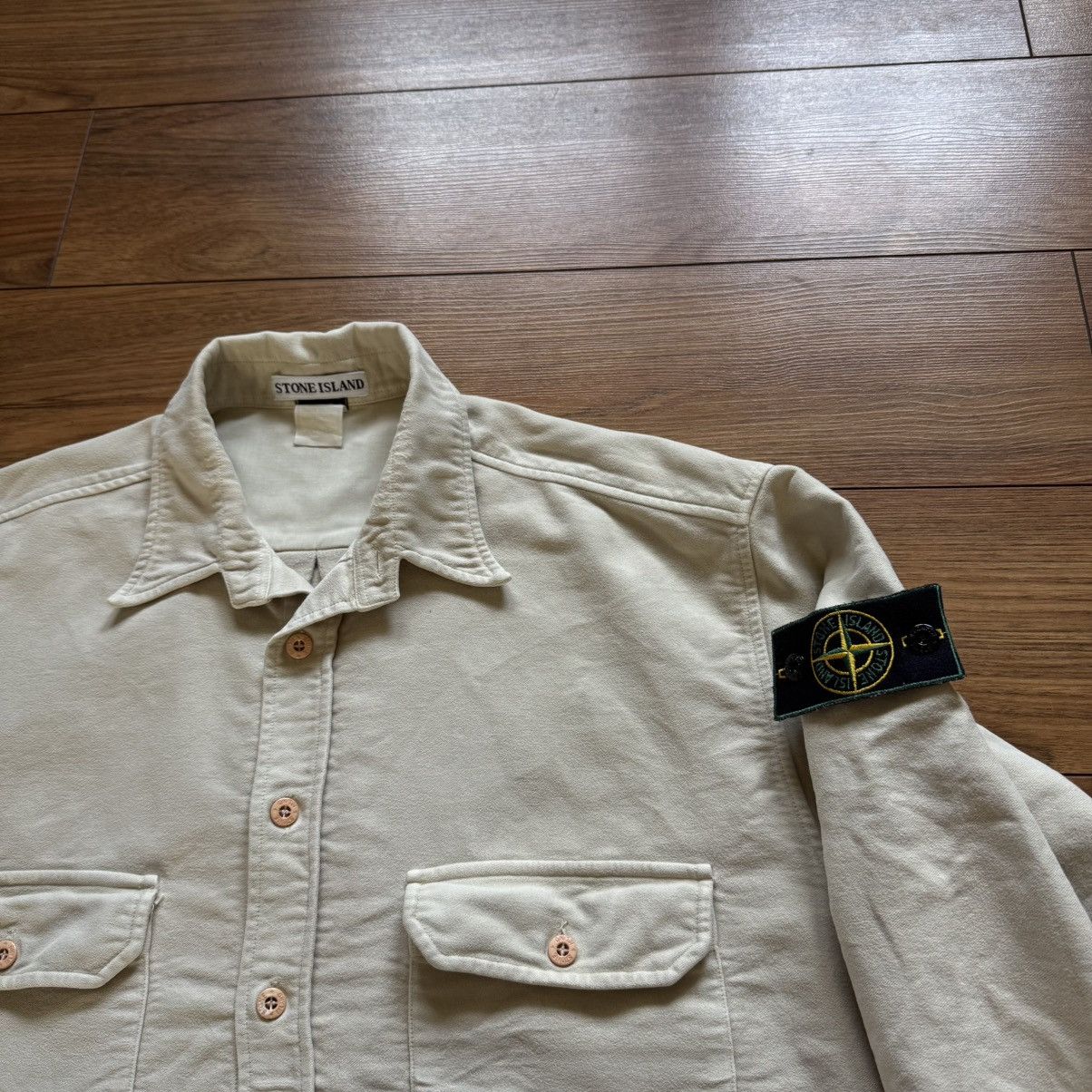 Stone Island Vintage 90s beige overshirt jackst Size US XL / EU 56 / 4 - 4 Thumbnail