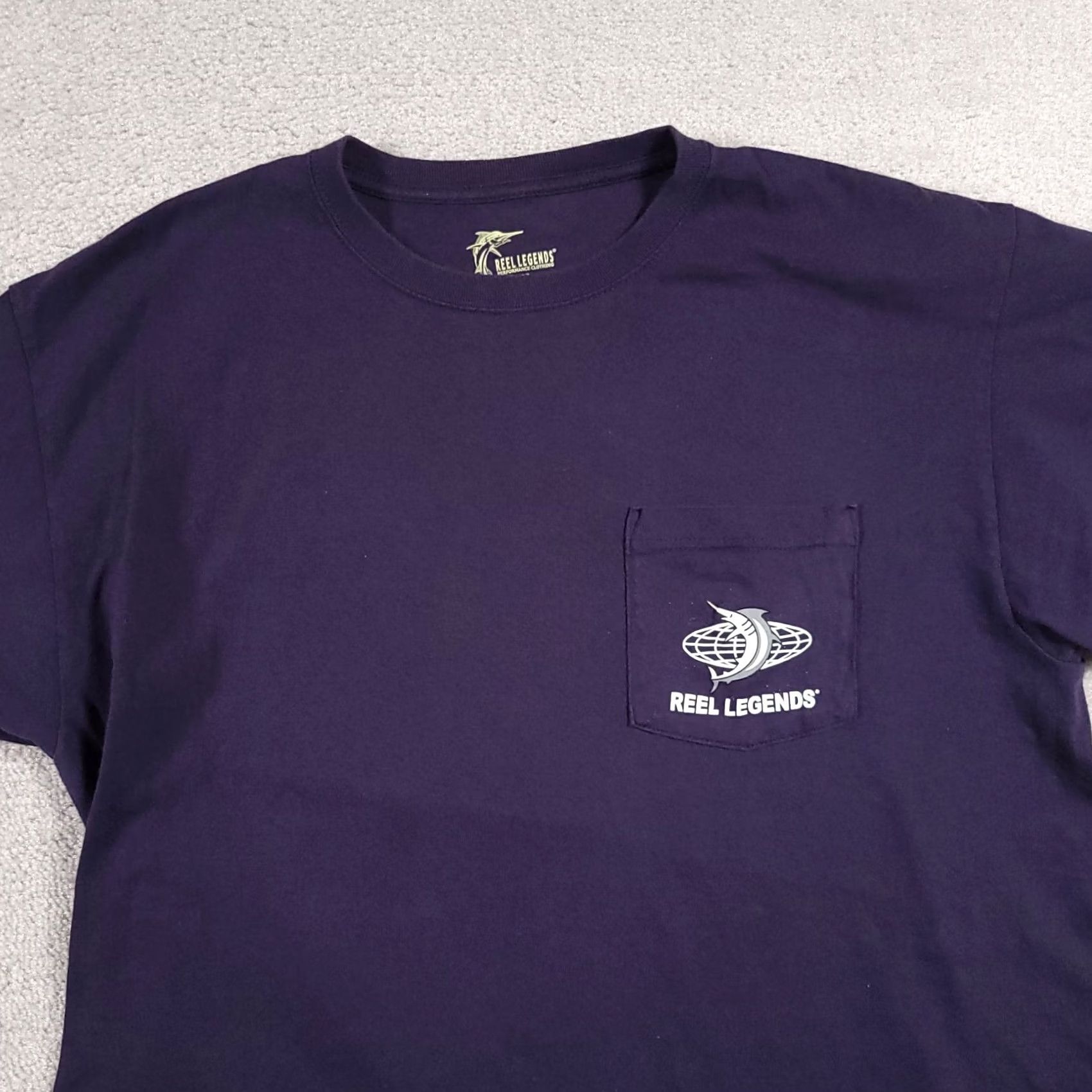 Vintage Reel Legends Shirt Mens XL Blue Short Sleeve Reel Performance Fishing Pocket Shirt Size US XL / EU 56 / 4 - 3 Thumbnail