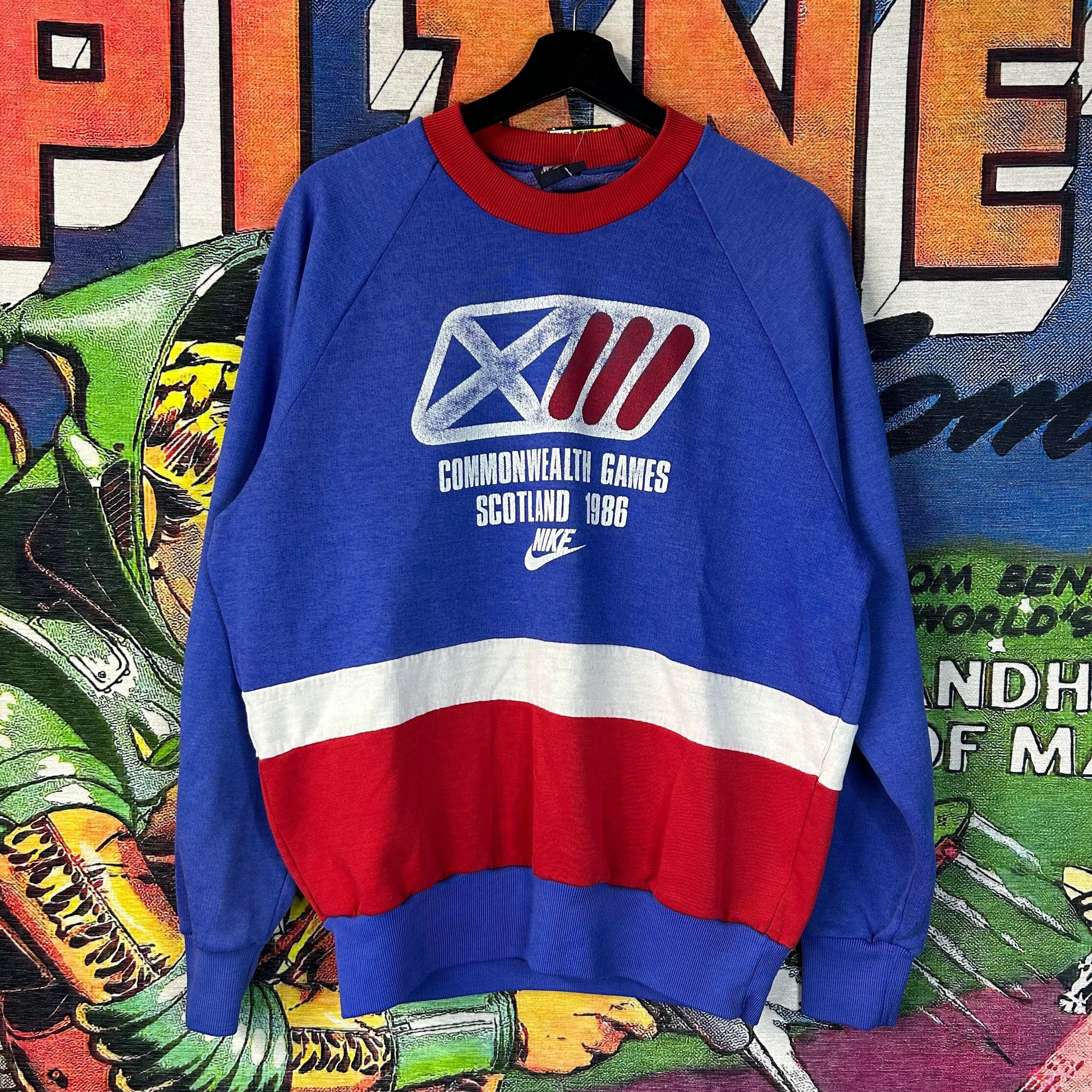 Vintage 80s Nike Commonwealth Games Sweatshirt Size Large