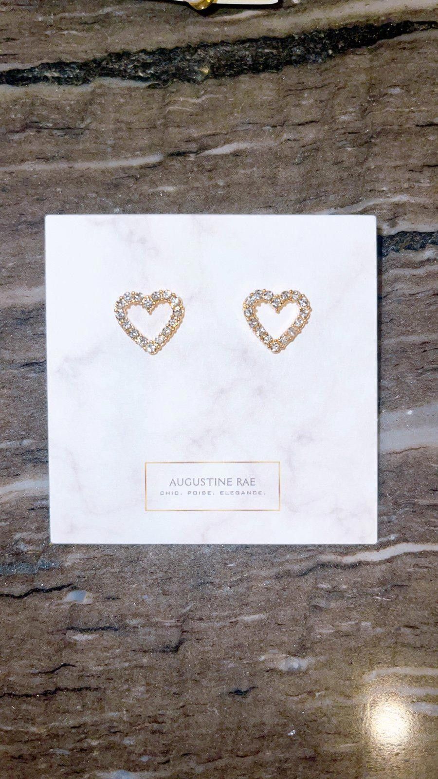 Other Rhinestone Studded Heart Earrings Size ONE SIZE - 1 Preview