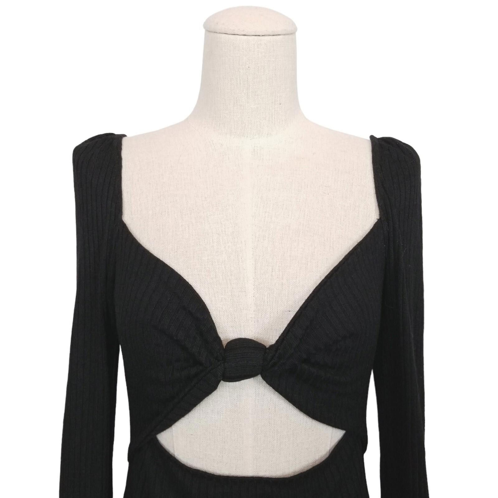 Reformation Reformation Rosalind Bow Cutout Top Black Sz Large Size L / US 10 / IT 46 - 2 Thumbnail