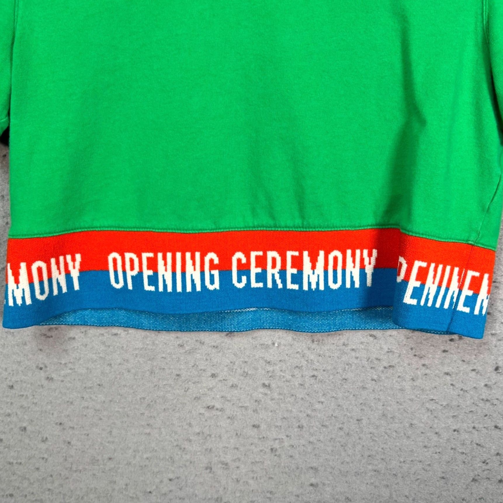 Opening Ceremony Opening Ceremony Womens XS Green Cropped T-Shirt With Logo Trim Cotton Blend Size XS / US 0-2 / IT 36-38 - 5 Thumbnail