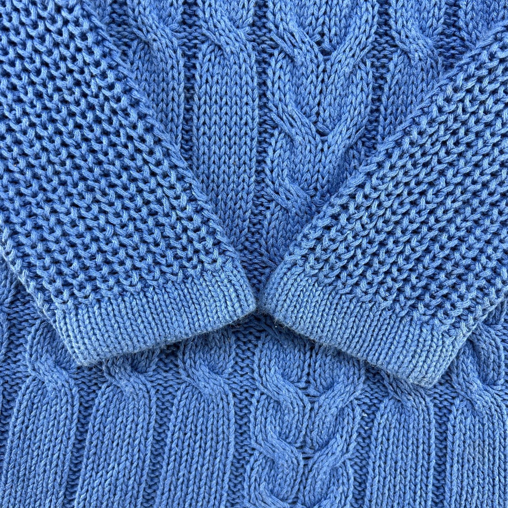 Vintage VINTAGE Honors Sweater Womens L Blue Cable Knit Mock Pullover 90s 80s Size L / US 10 / IT 46 - 2 Thumbnail