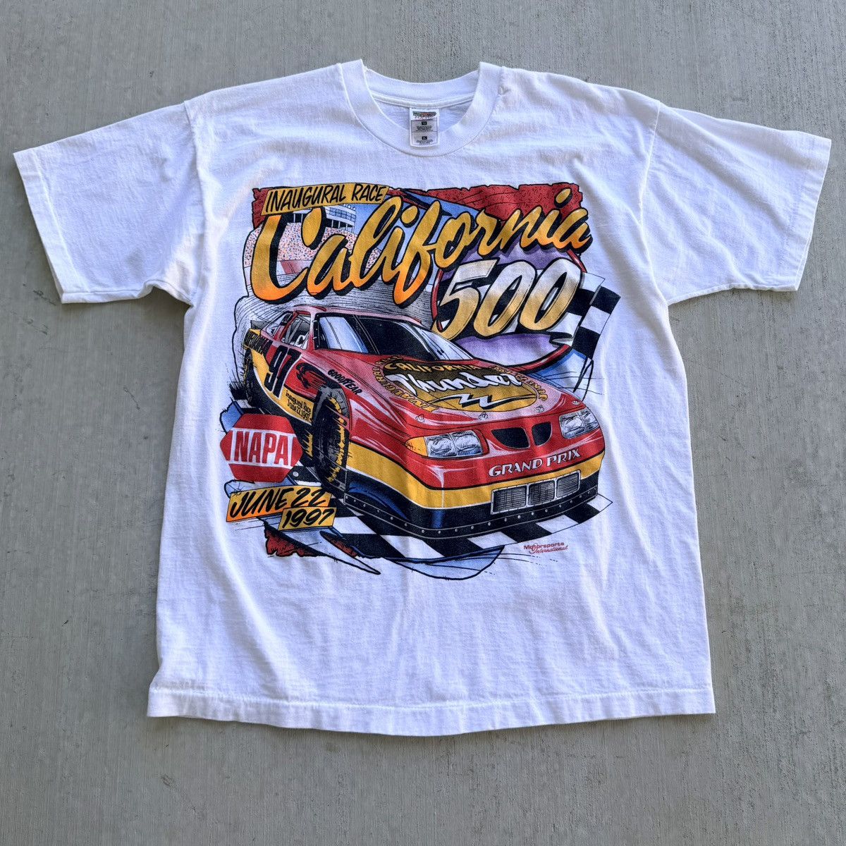 Fruit Of The Loom Vintage California 500 Racing Tee Shirt 97 Fruit Of The Loom Size US XL / EU 56 / 4 - 1 Thumbnail