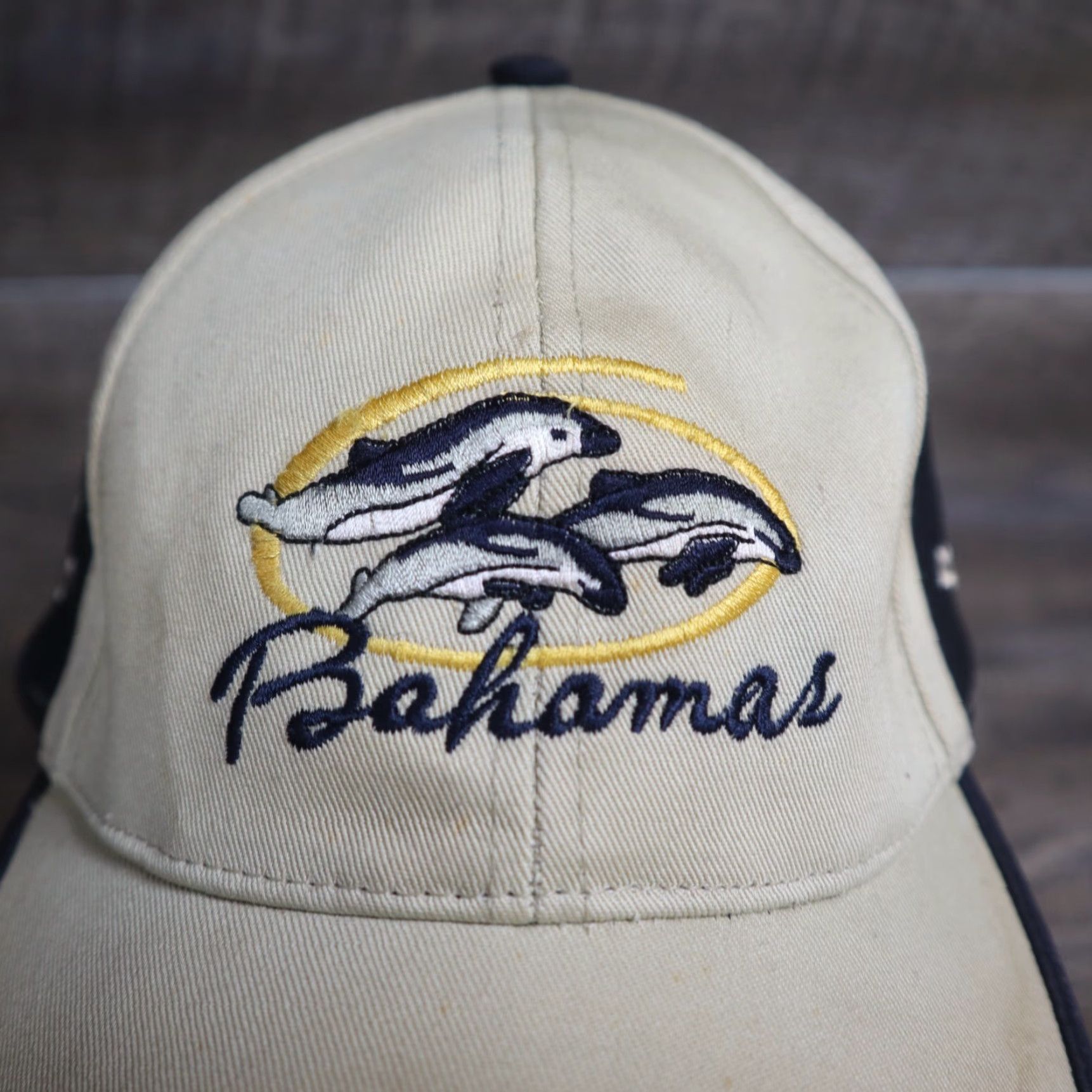 Vintage Hometown Hat Bahamas 3D Embroidered Baseball Cap Tan Adult Adjustable Strapback Hat Mens Cap Size ONE SIZE - 2 Thumbnail
