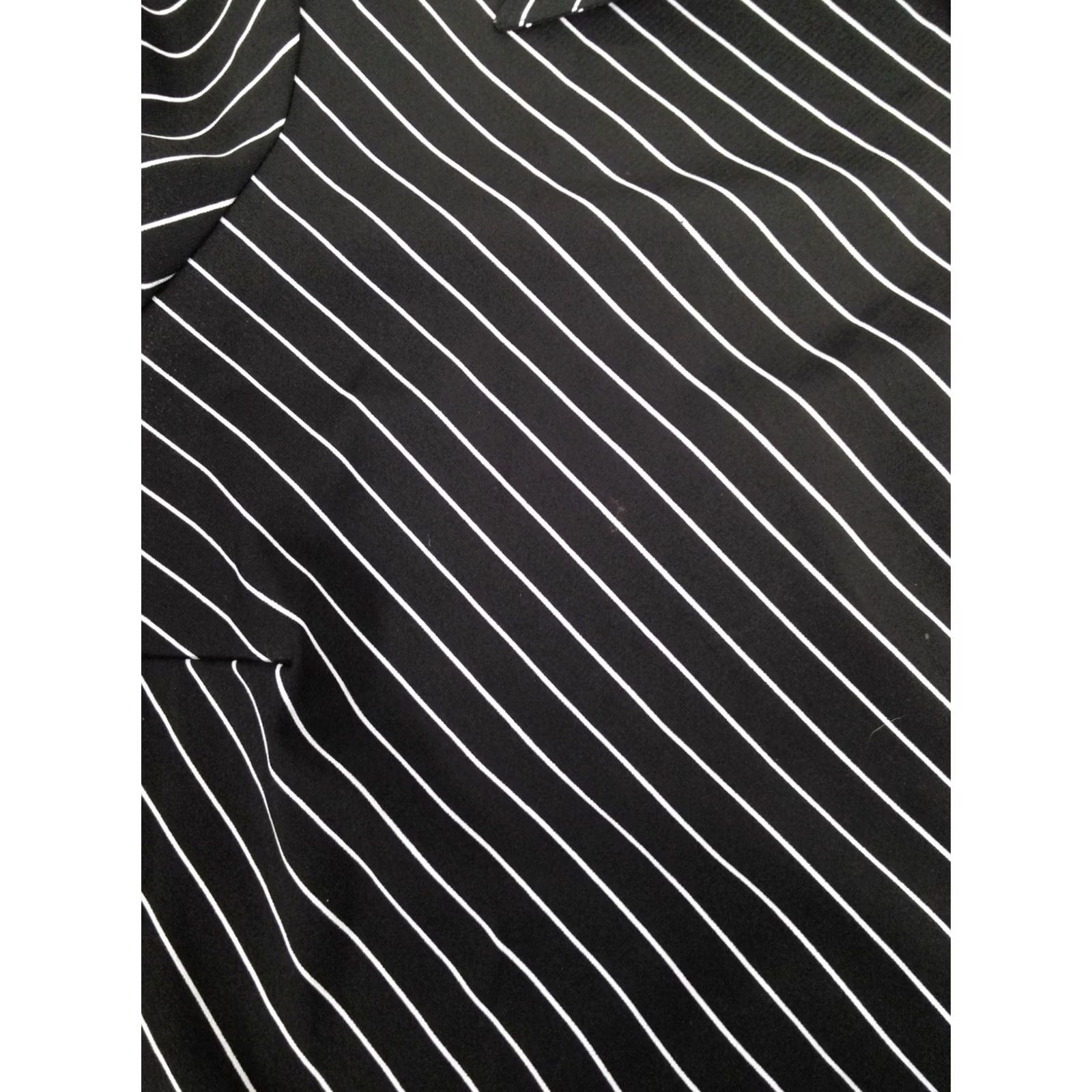 Vintage Notations Petite Women Button Down Striped Shirt Black White Long Sleeve PL Size L / US 10 / IT 46 - 6 Thumbnail