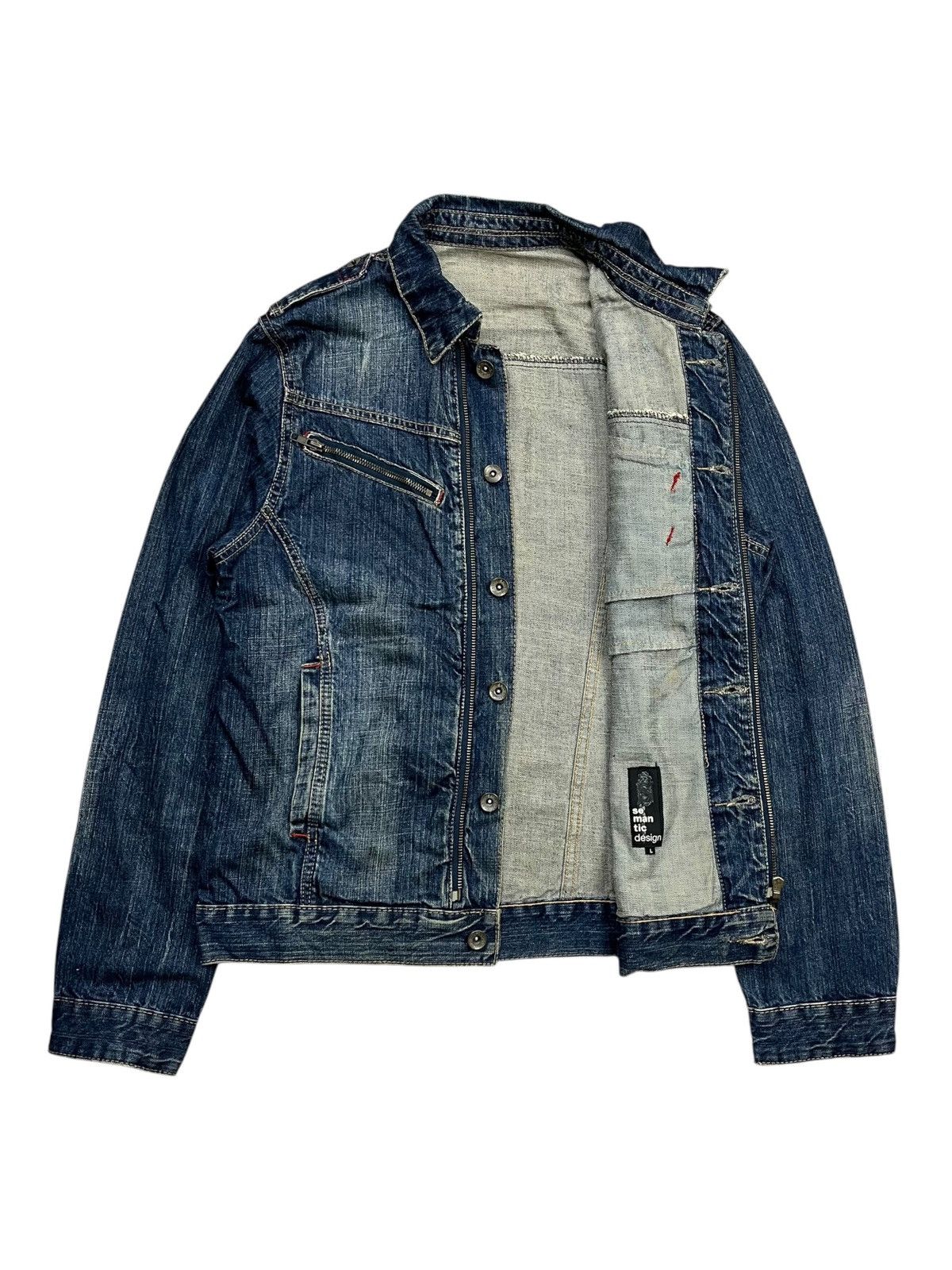 If Six Was Nine 2000s Semantic Design - Cyber Rider Denim Jacket Size US M / EU 48-50 / 2 - 8 Thumbnail