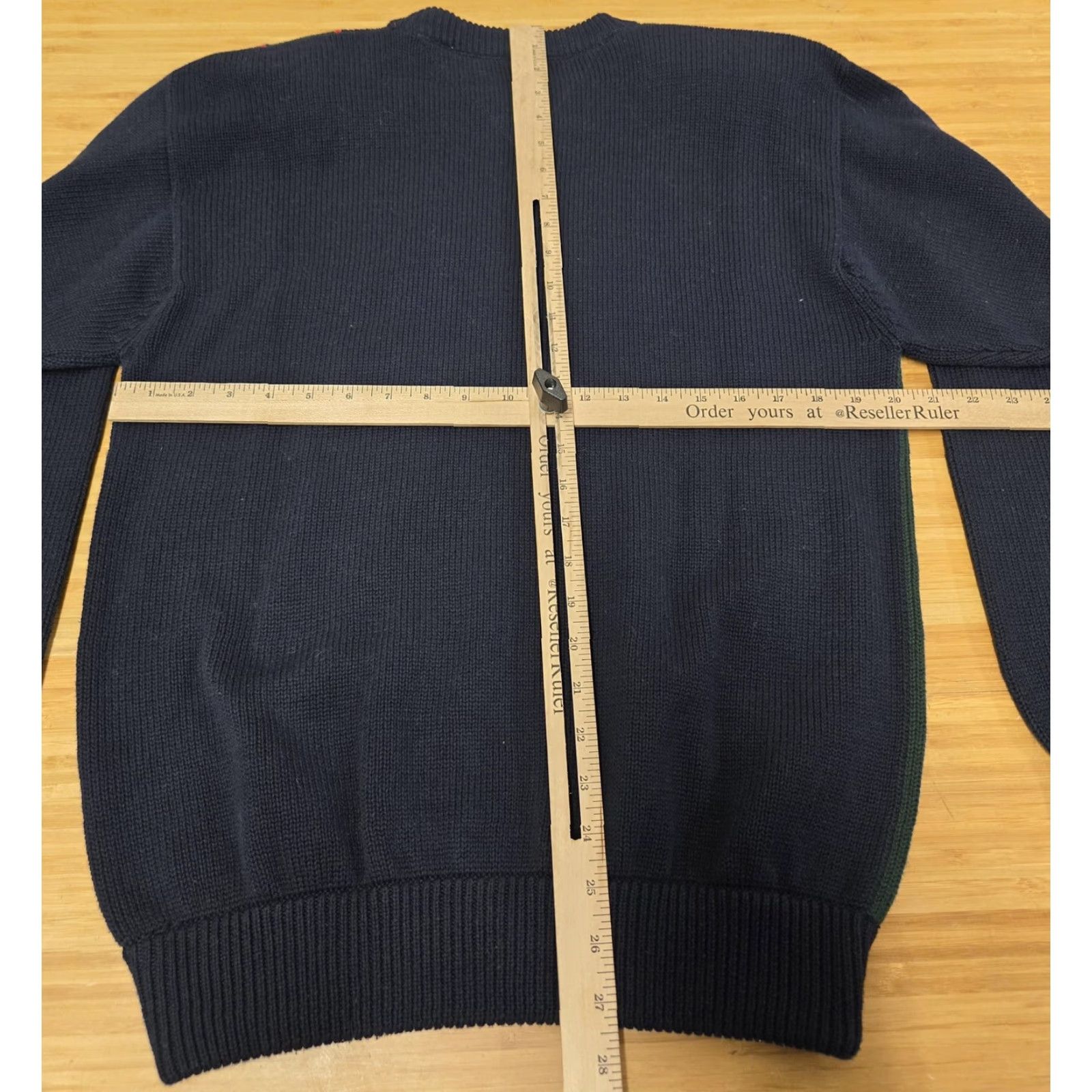 Tommy Hilfiger VINTAGE Tommy Hilfiger Sweater Mens M Navy Green Red Striped Cotton Crewneck Preppy Size US M / EU 48-50 / 2 - 6 Thumbnail
