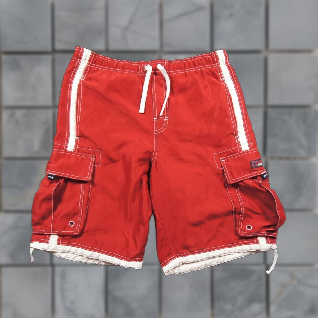 Vintage VINTAGE Aeropostale Shorts Mens 34 Red Boardshorts Swim Cargo Pockets Y2K Adult Mens Size US 34 / EU 50 - 1 Thumbnail