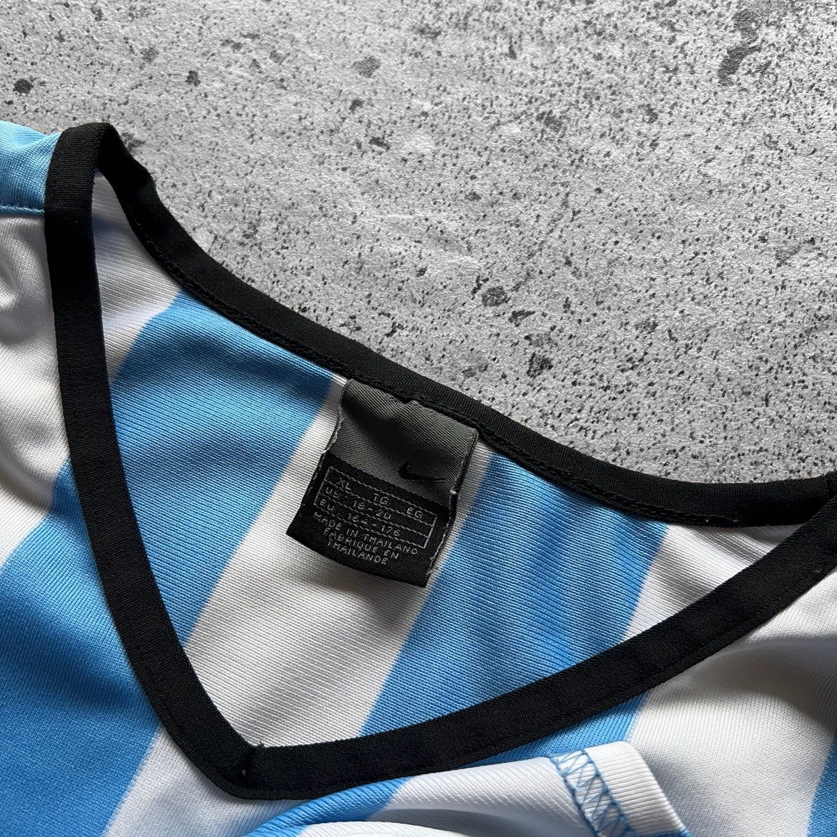 Nike × Vintage Nike Vintage 00s Blue White Striped Long Sleeve Jersey Size US S / EU 44-46 / 1 - 4 Thumbnail