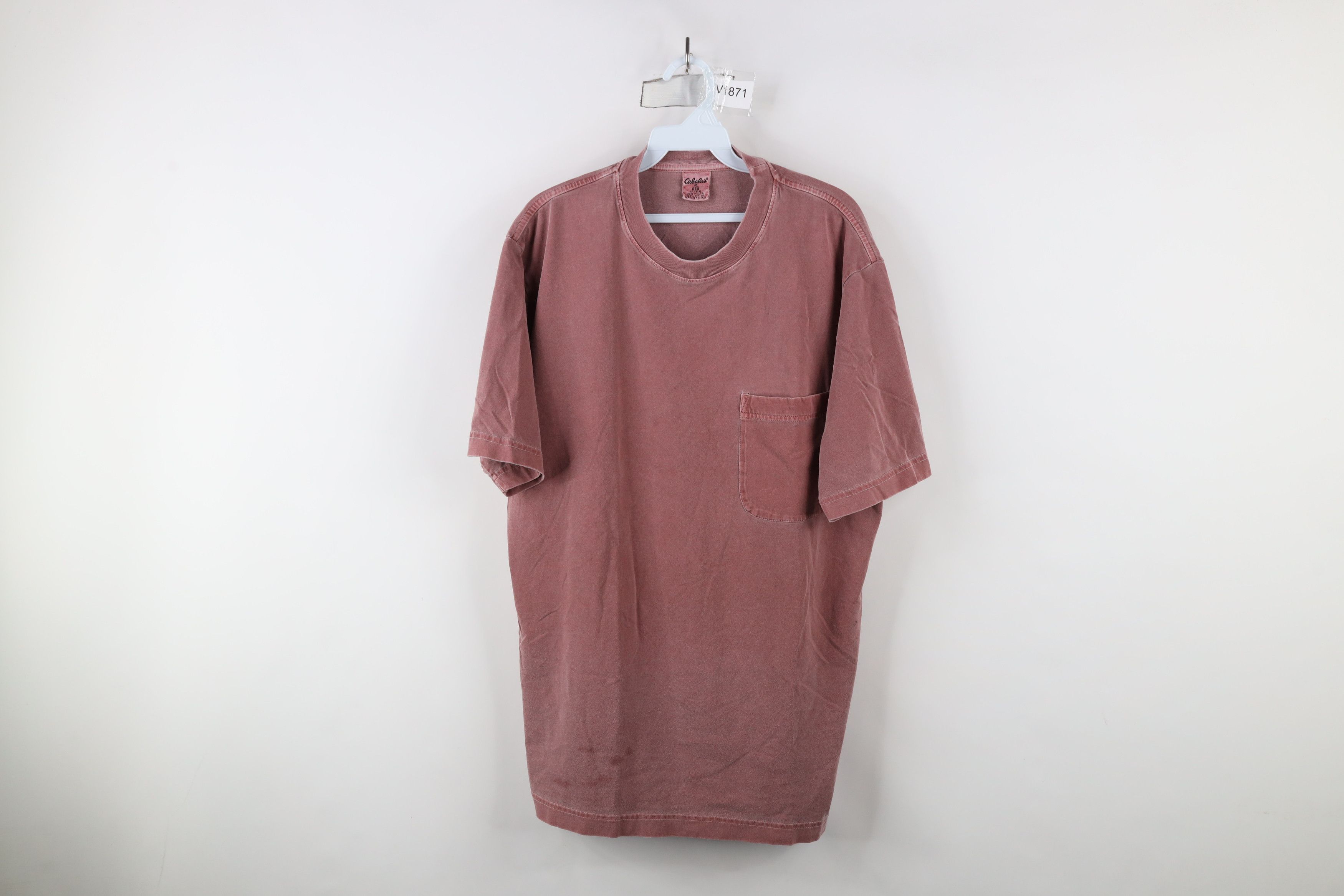 Cabelas × Vintage Vintage 90s Cabelas Faded Stonewash Pocket T-Shirt Cotton Size US M / EU 48-50 / 2 - 1 Thumbnail